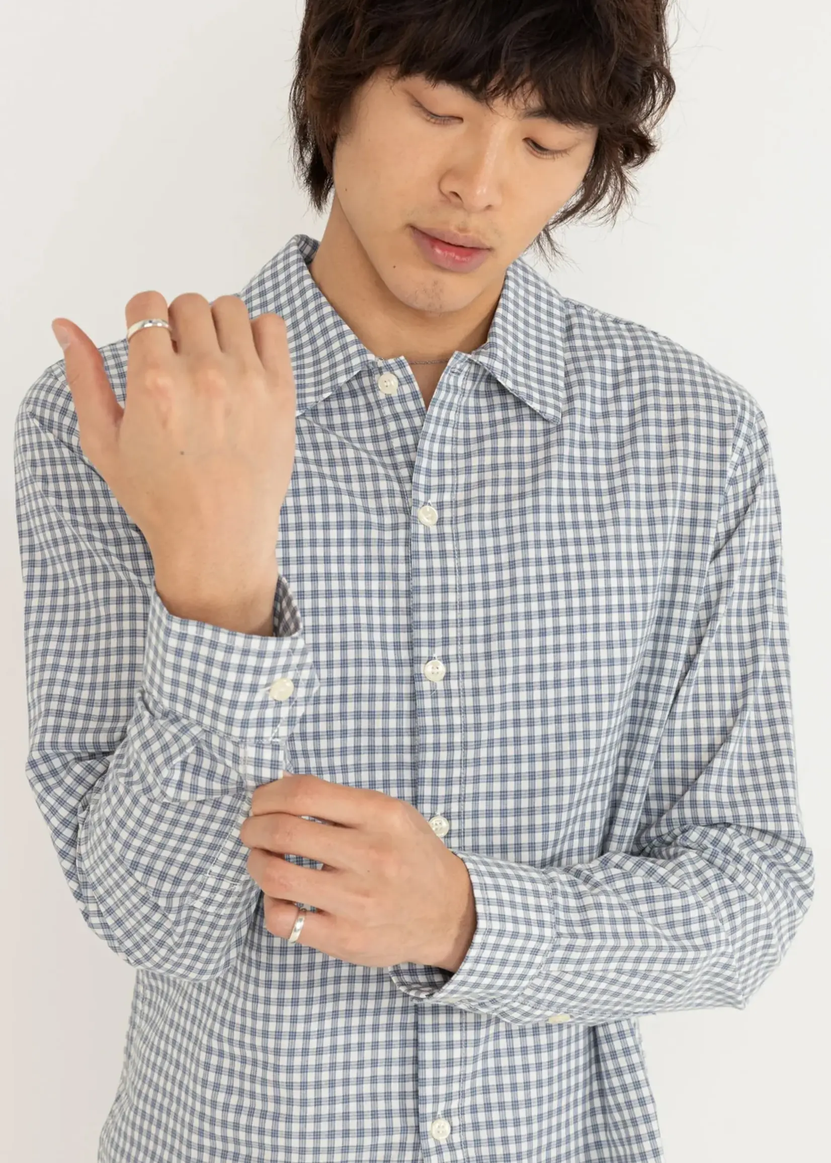 Rhythm Azul Check LS Shirt - Blue