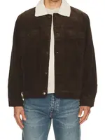 Rhythm Flannel Lined Cord Trucker - Chocolate