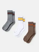Rhythm Stripe 3 Pack Crew Sock - Multi