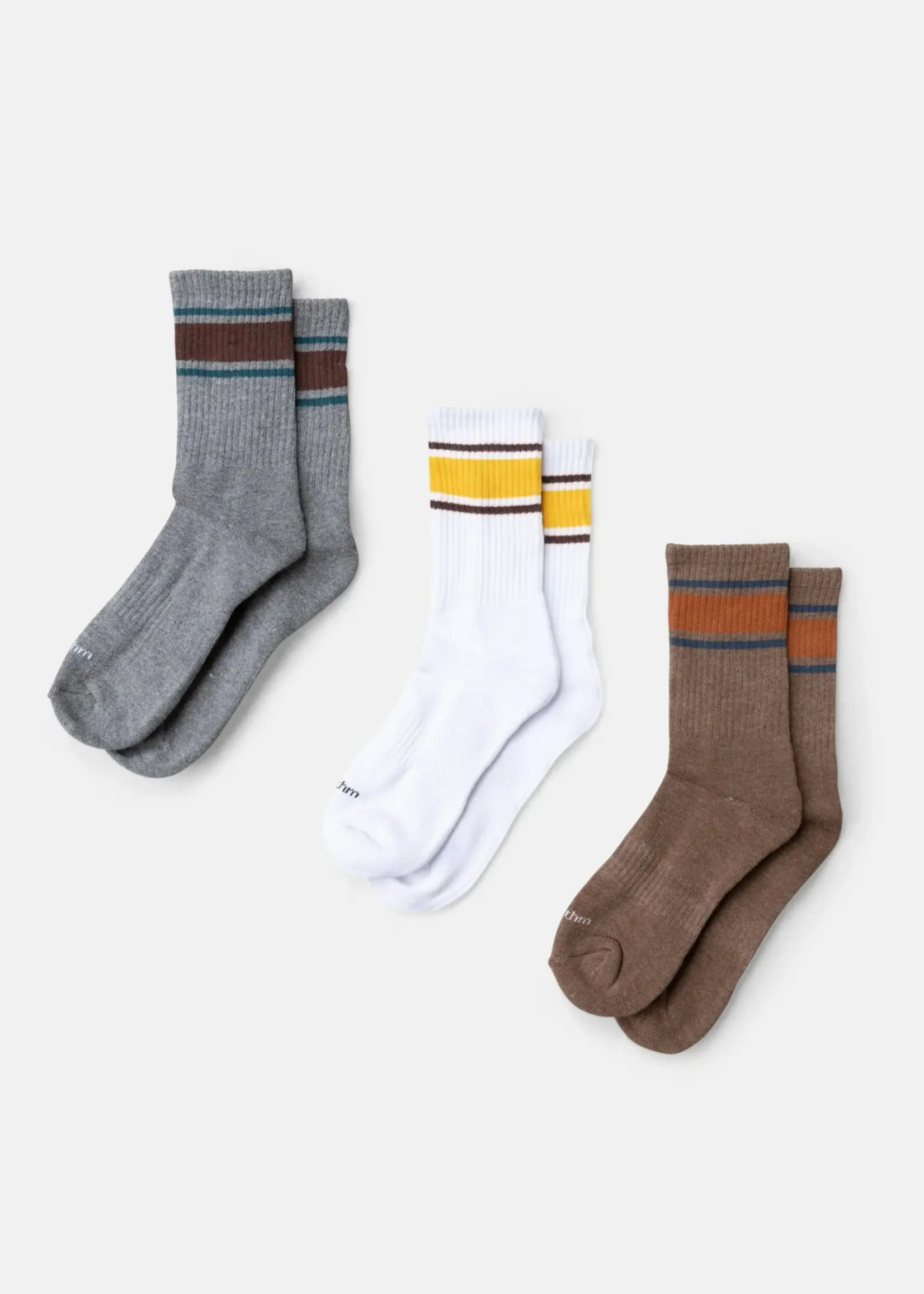 Rhythm Stripe 3 Pack Crew Sock - Multi