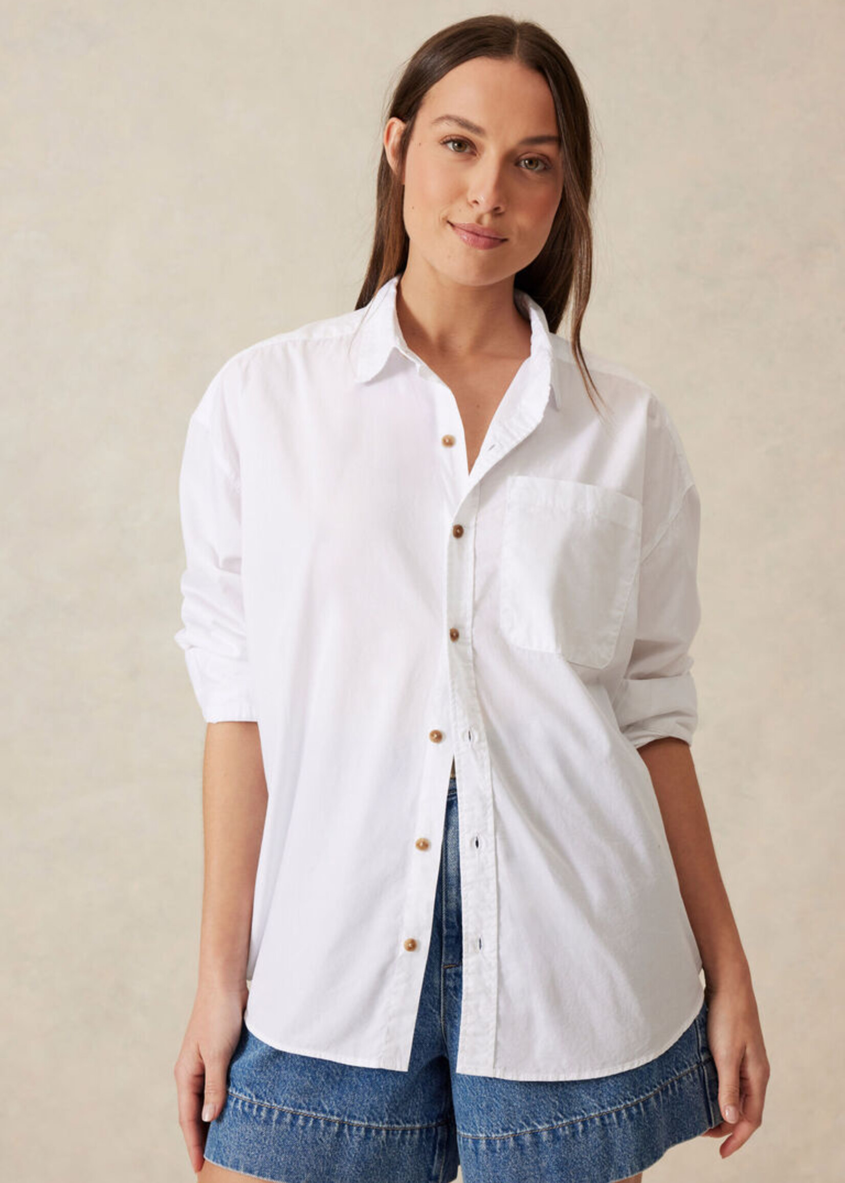 Ceres Life Peta Oversized Shirt - White