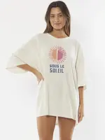 Soleil SS Knit Boyfriend Tee - Vintage White