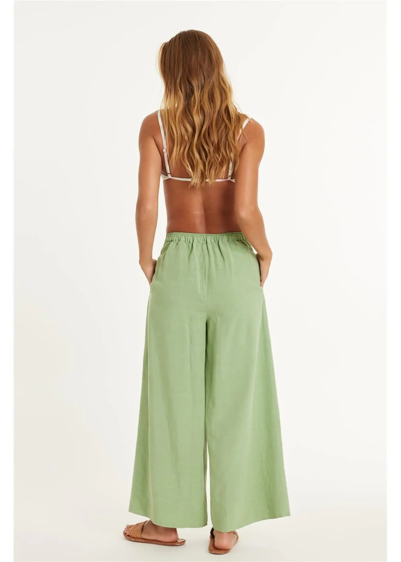 Mackenzie Woven Crop Pant - Island Green