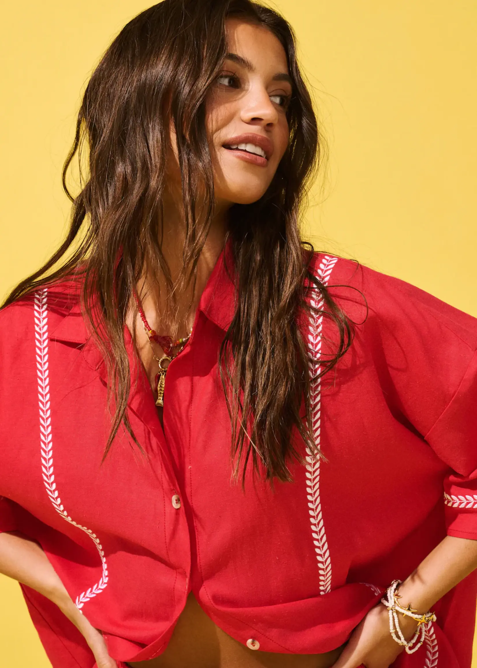 cartel and willow Casey Shirt Dress - Mandarin