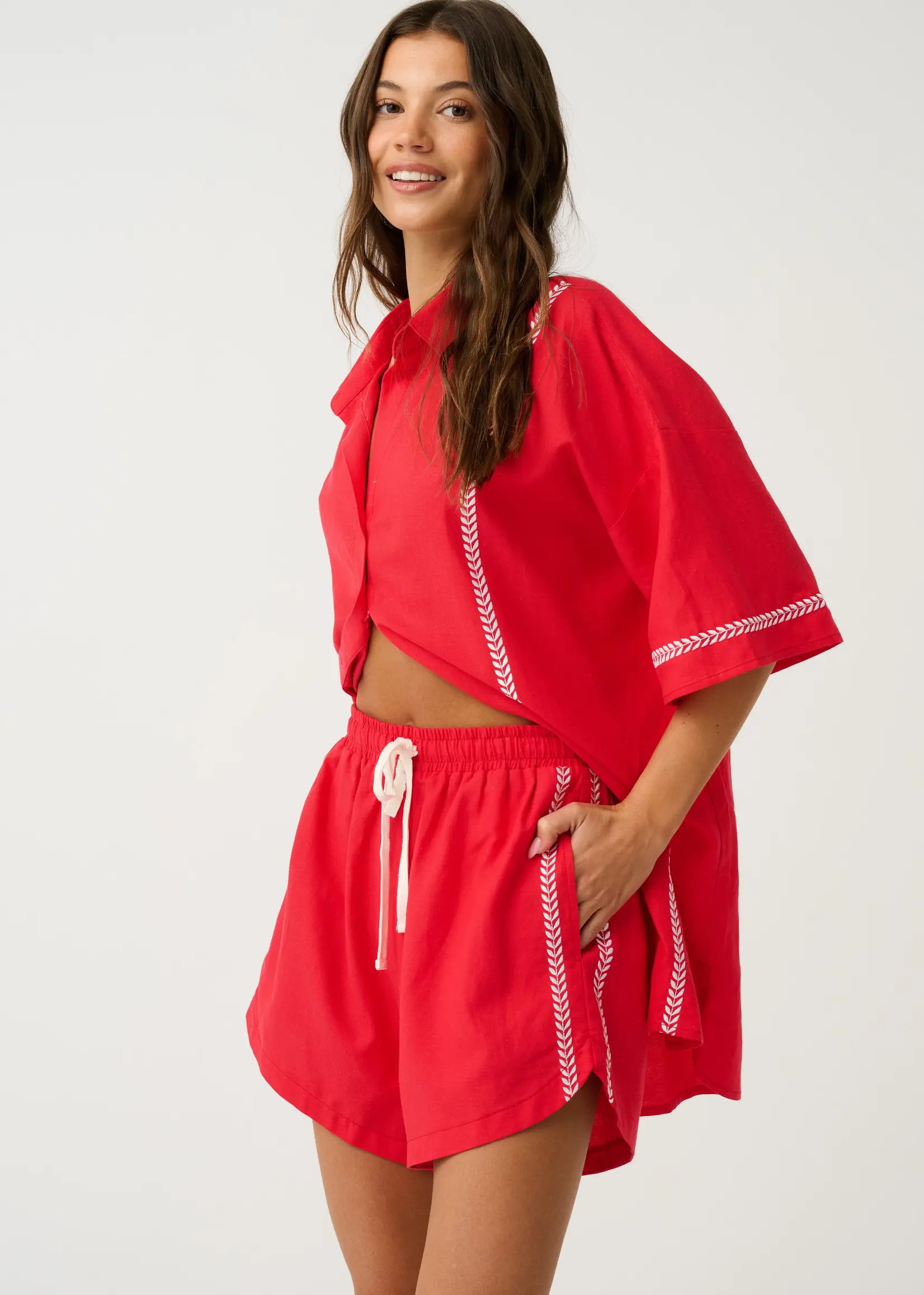 cartel and willow Casey Shirt Dress - Mandarin