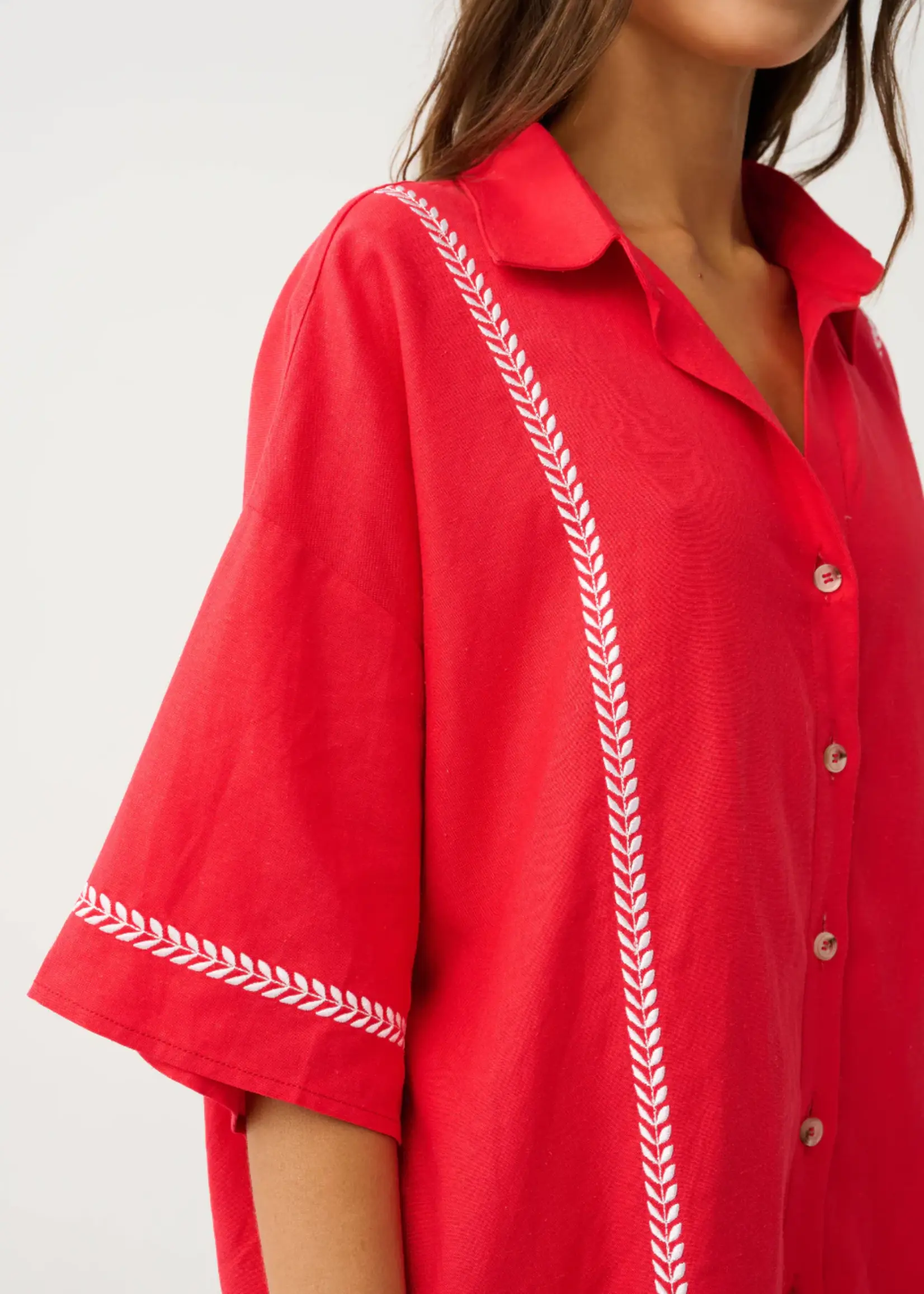 cartel and willow Casey Shirt Dress - Mandarin