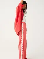 cartel and willow Blair Beach Pant - Coral Gingham