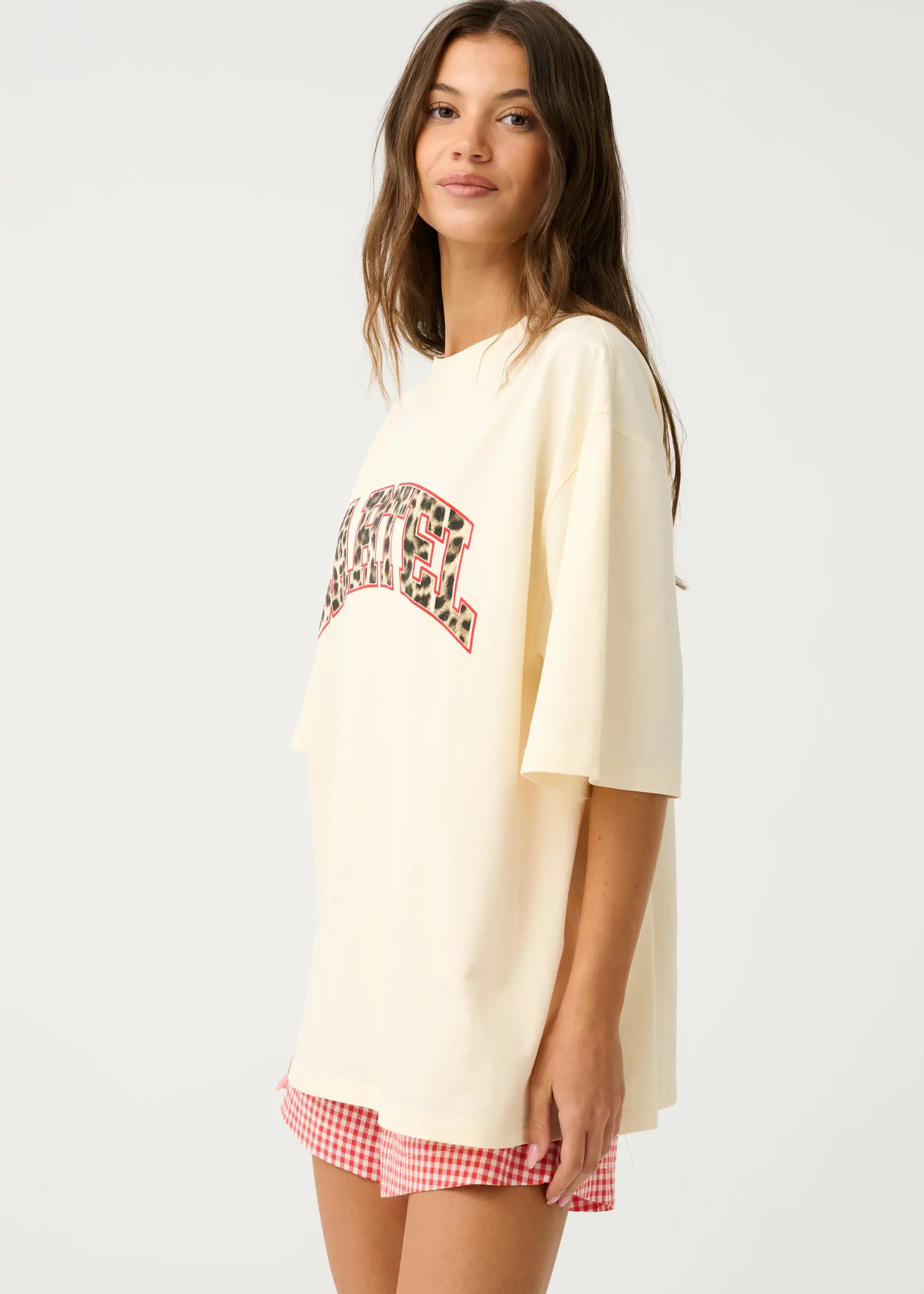 cartel and willow Jeana Tee - Buttermilk Leopard