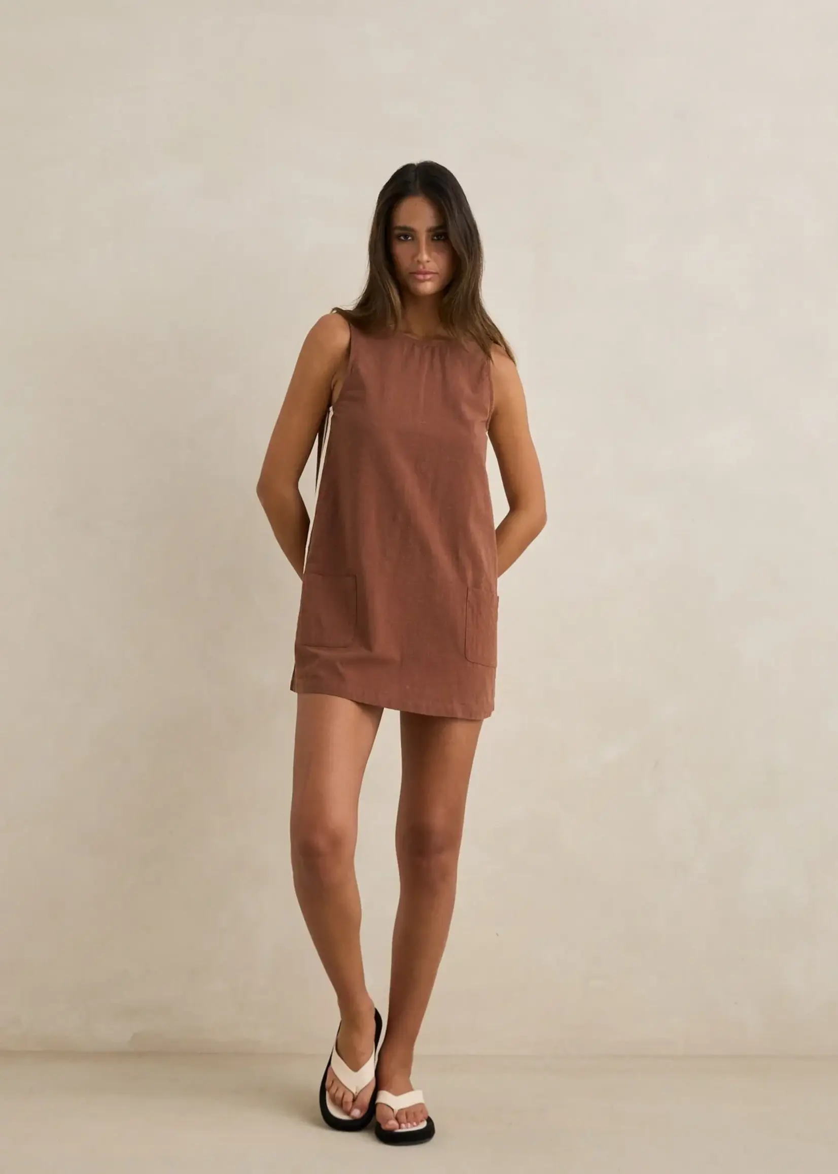 Rhythm Hanalei Dress Chocolate