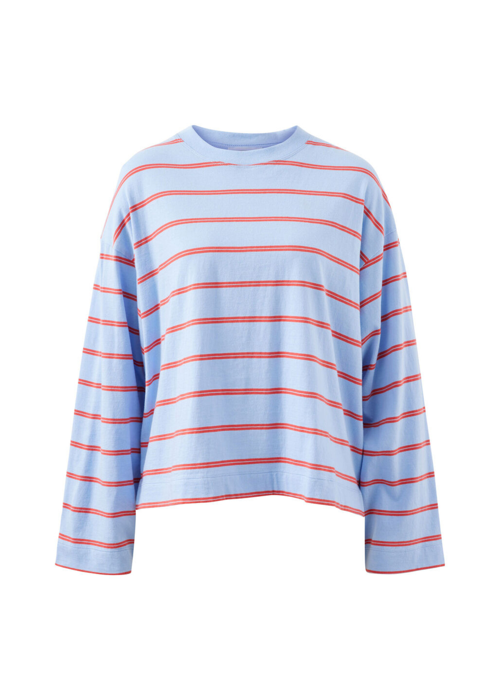 Ceres Life Beau Long Sleeve Slouchy Tee - China Blue/Vintage Red Stripe