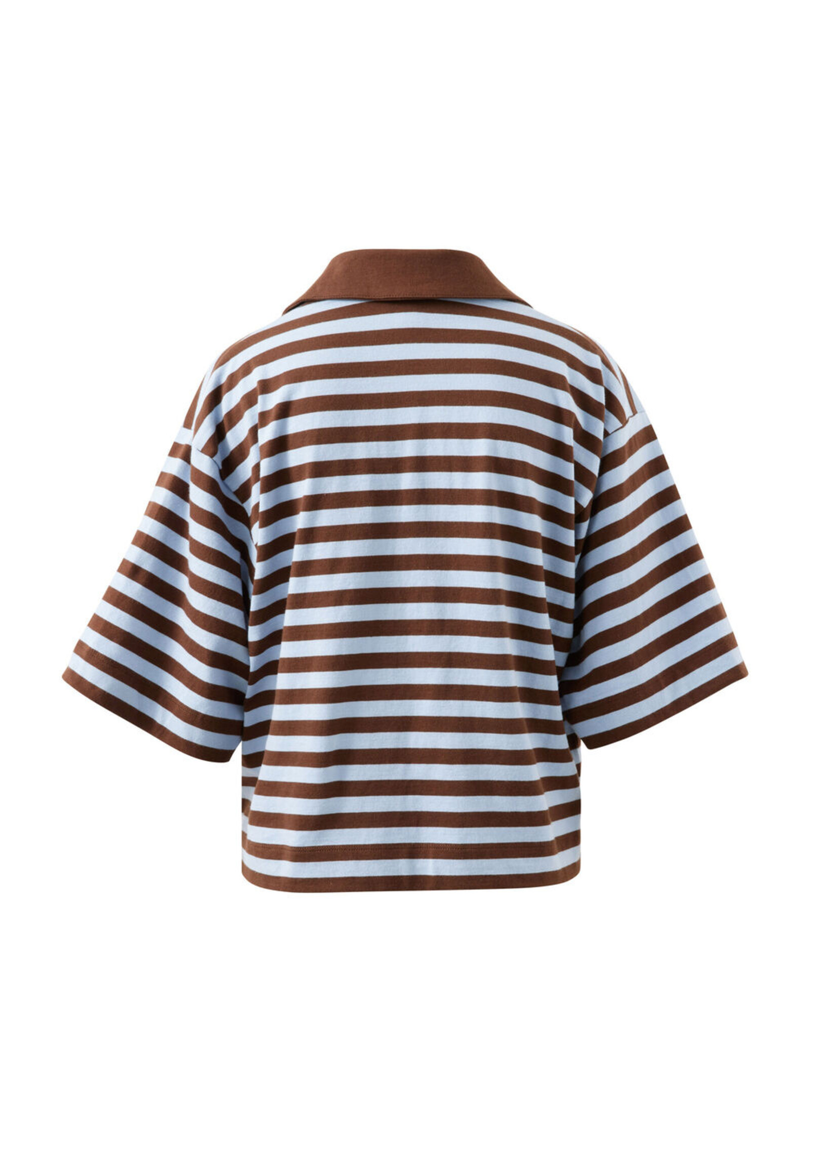 Ceres Life Arlie Short Sleeve Rugby - Choc/Chalk Stripe
