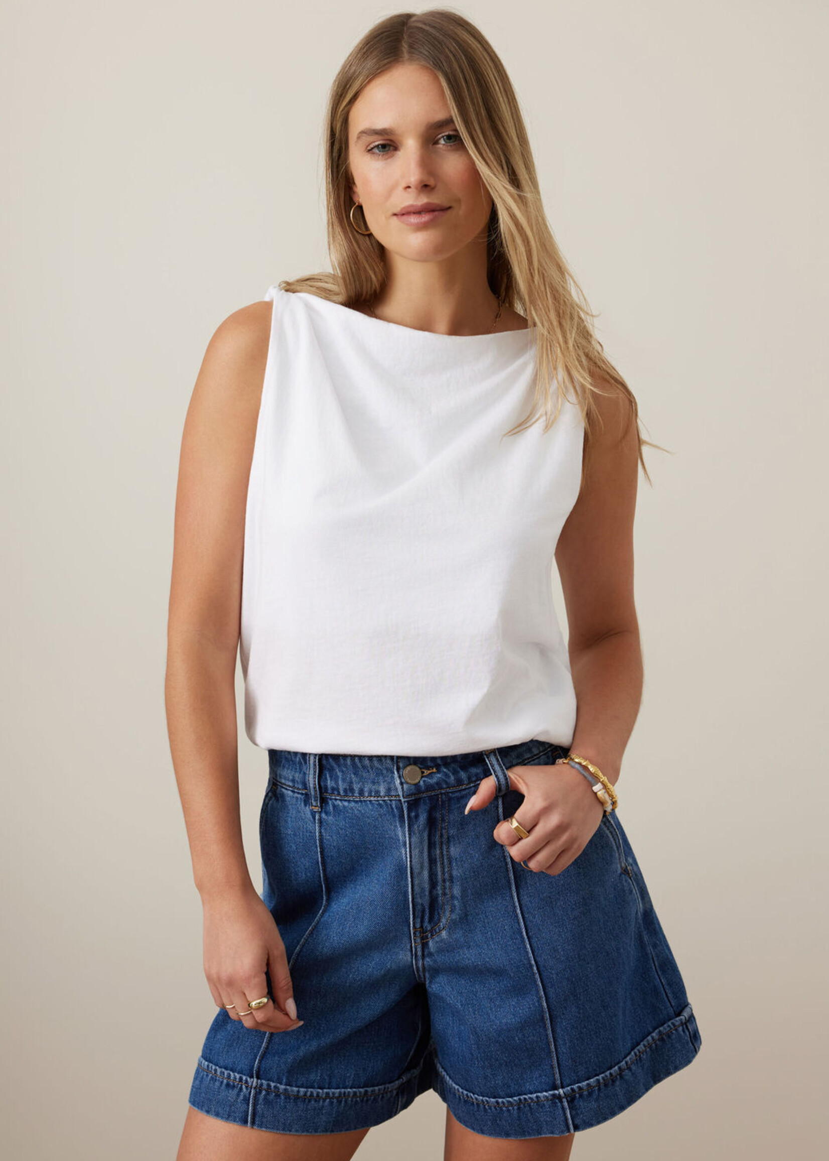 Ceres Life Tahlia Twist Strap Tank - White