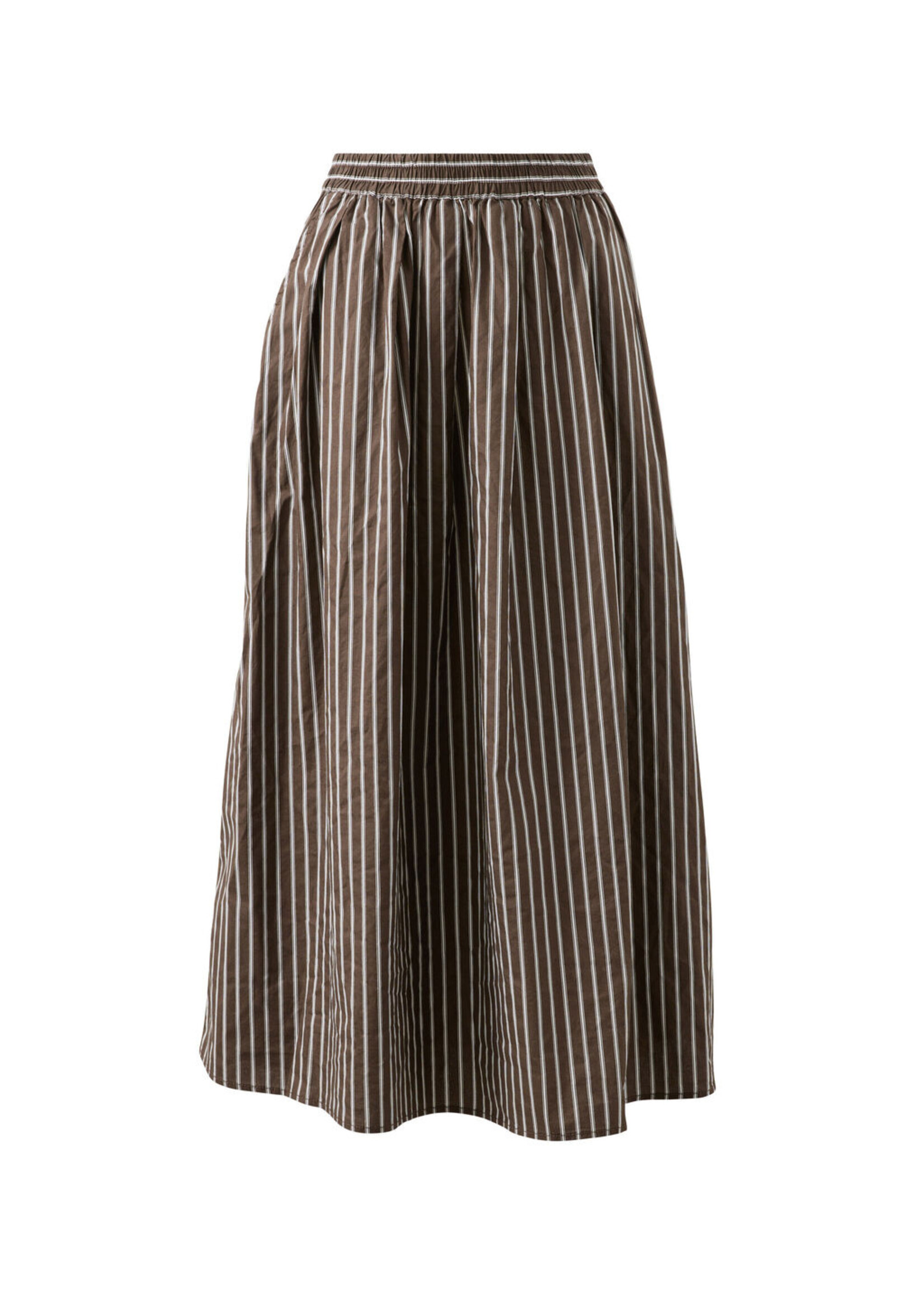 Ceres Life Florence Maxi Skirt - Chocolate White Stripe