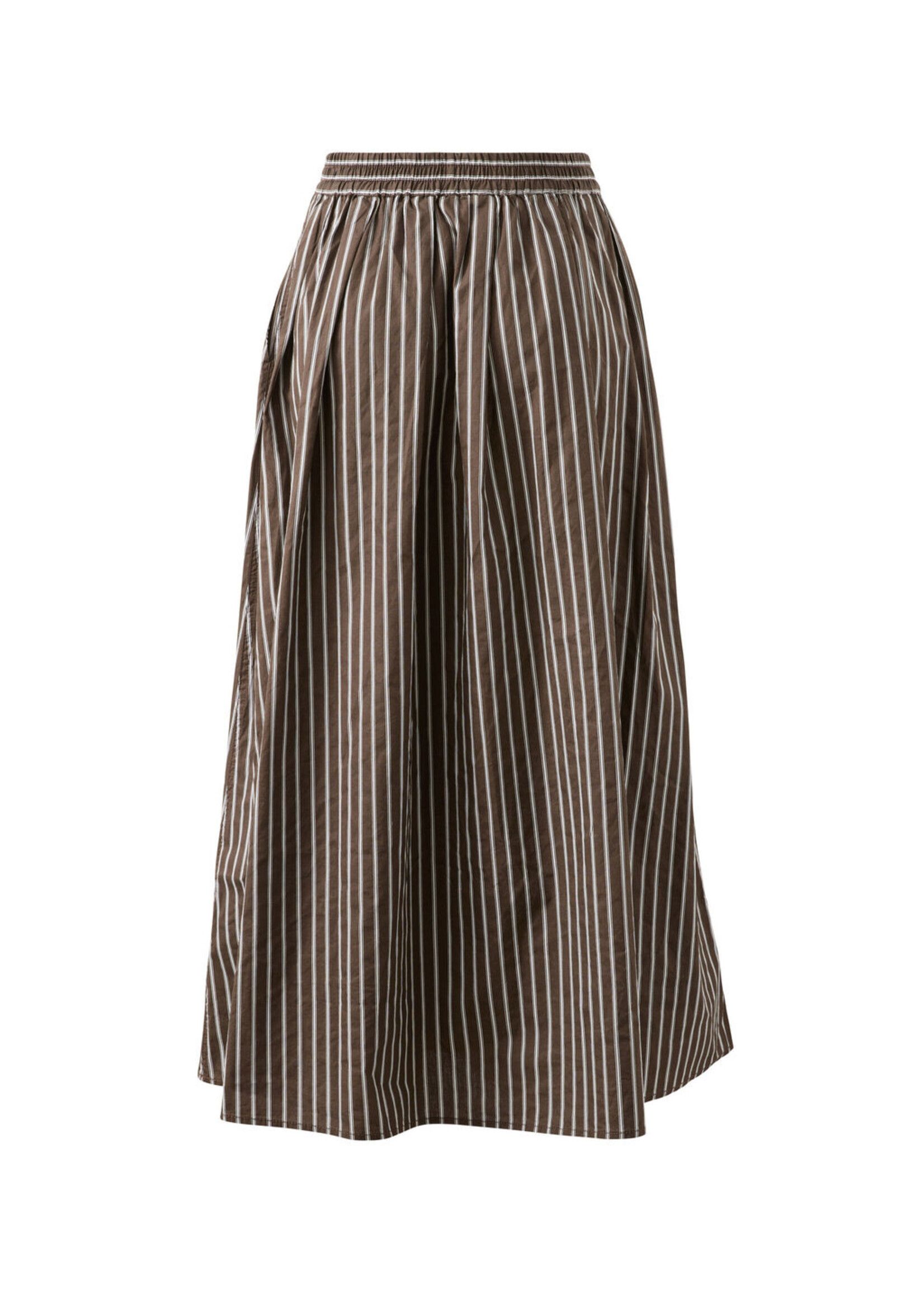 Ceres Life Florence Maxi Skirt - Chocolate White Stripe