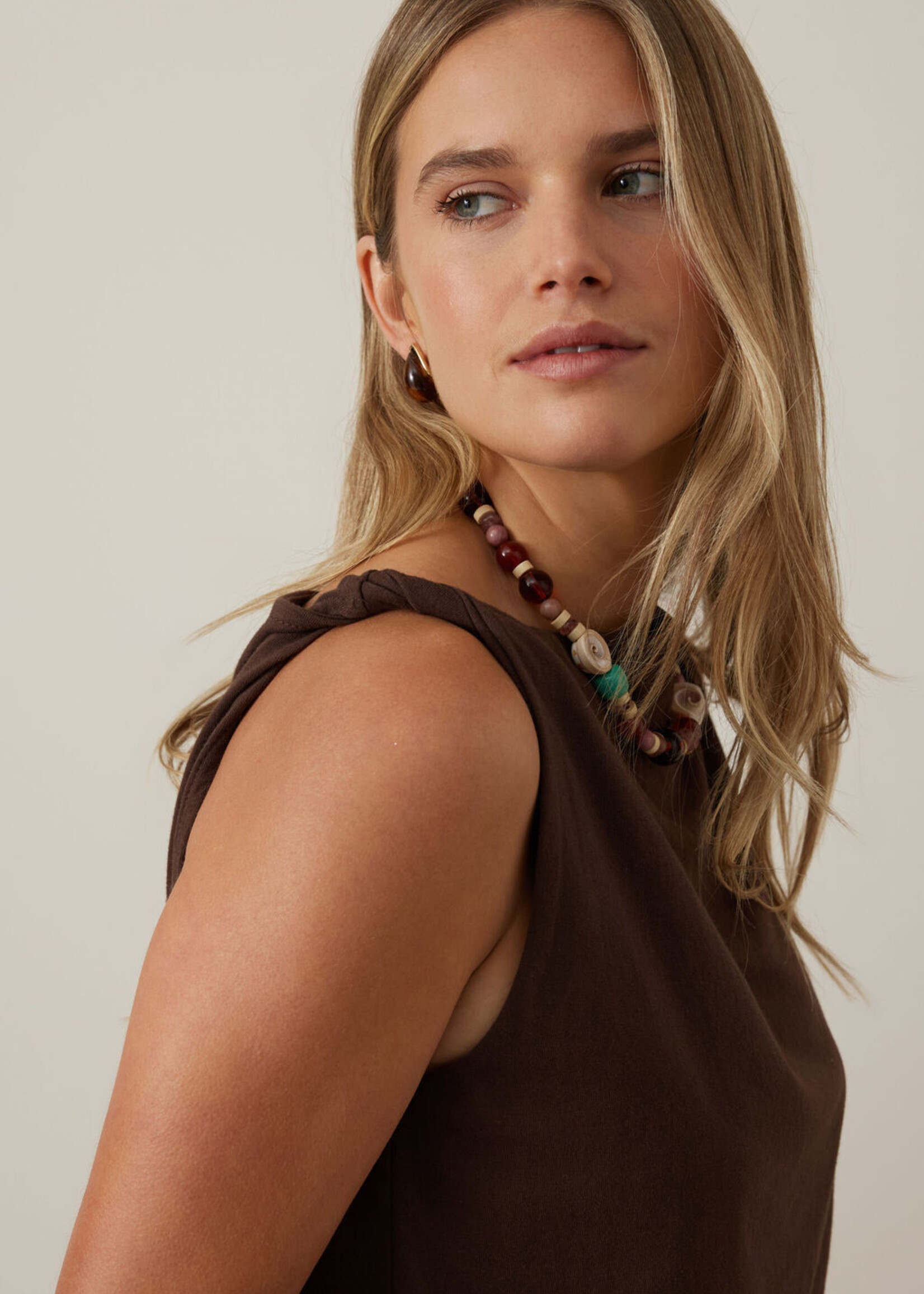 Ceres Life Tahlia Twist Strap Tank - Chocolate