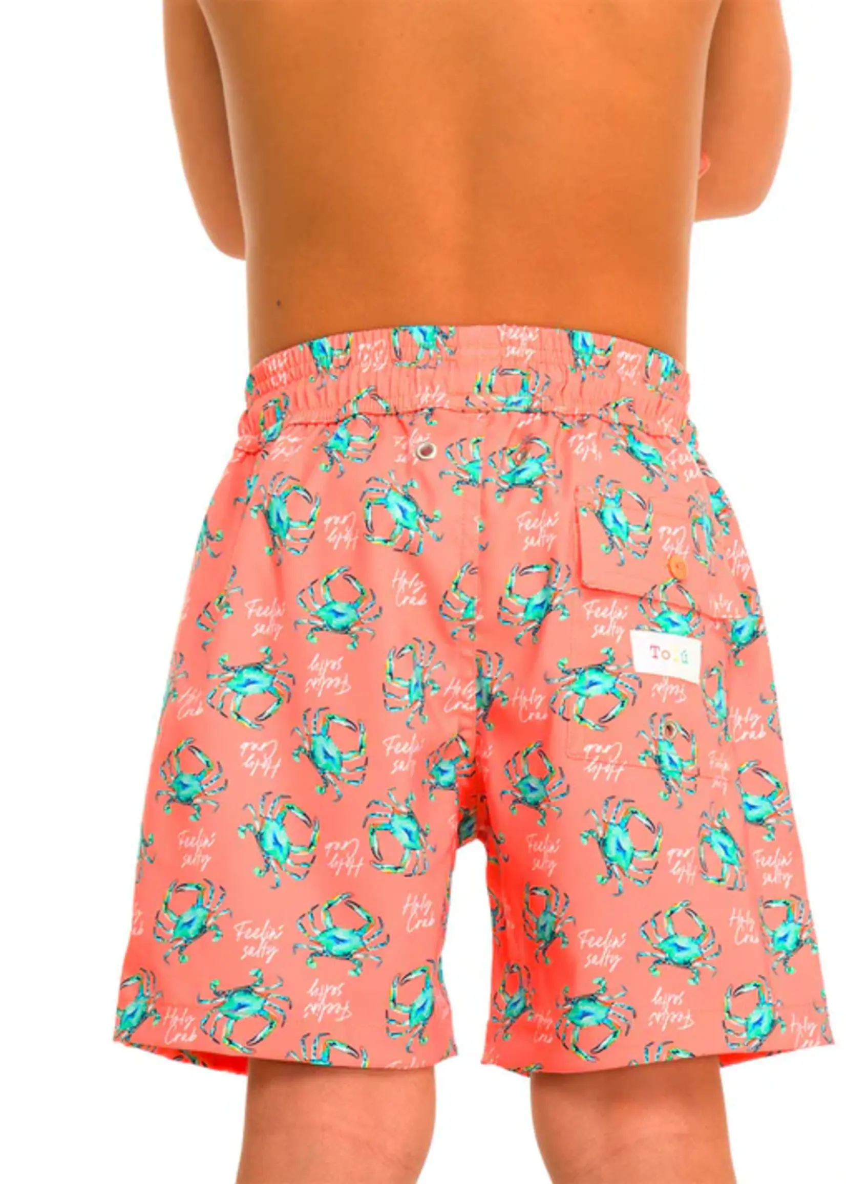 tolu Orange Crab Boy Swim Shorts