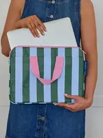 Project Ten Laptop Case - Green Blue Stripe
