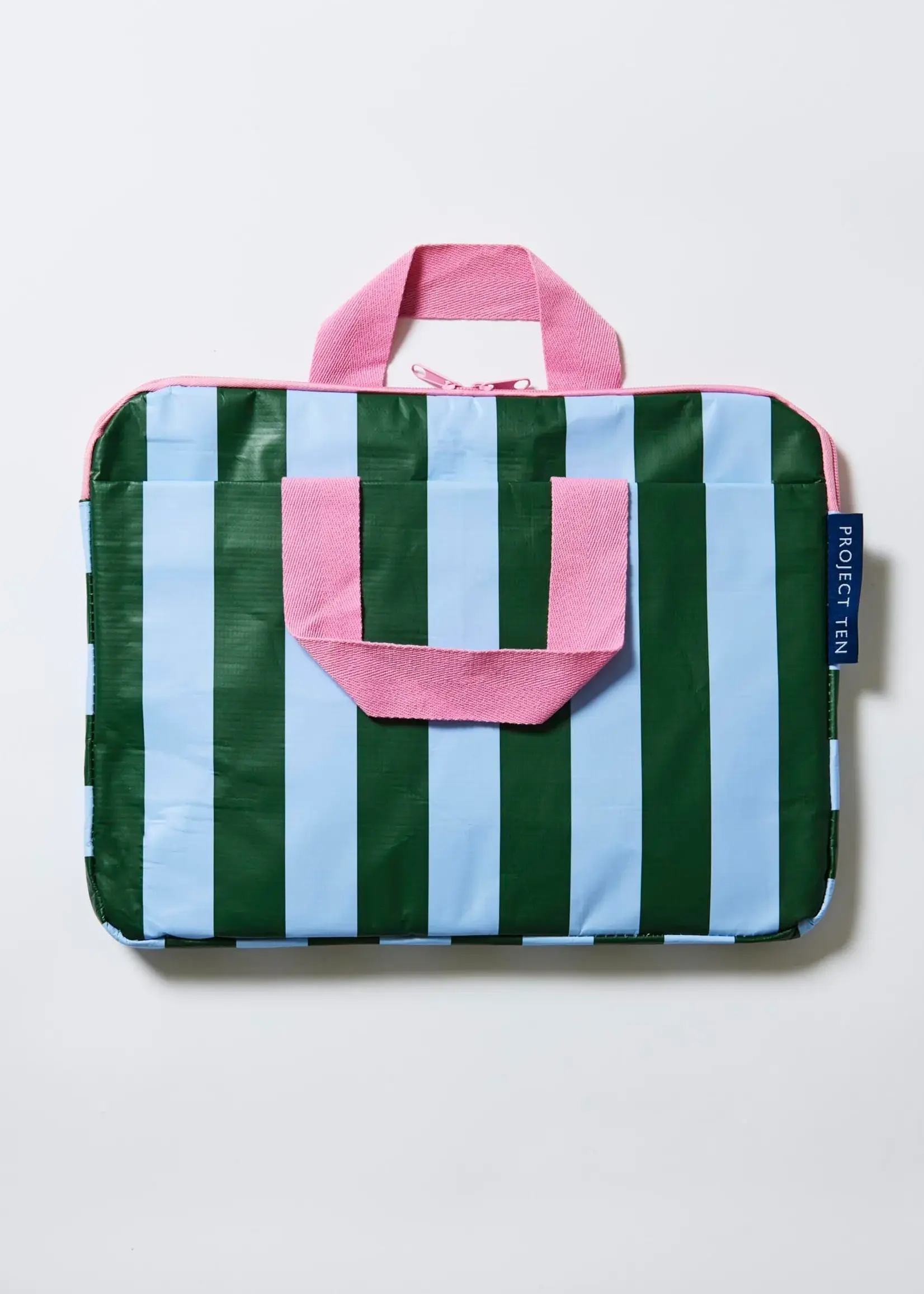 Project Ten Laptop Case - Green Blue Stripe