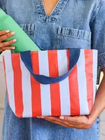 Mini Tote - Red Blue Stripe