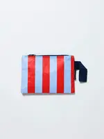 Mini Zip Pouch - Red Blue Stripe