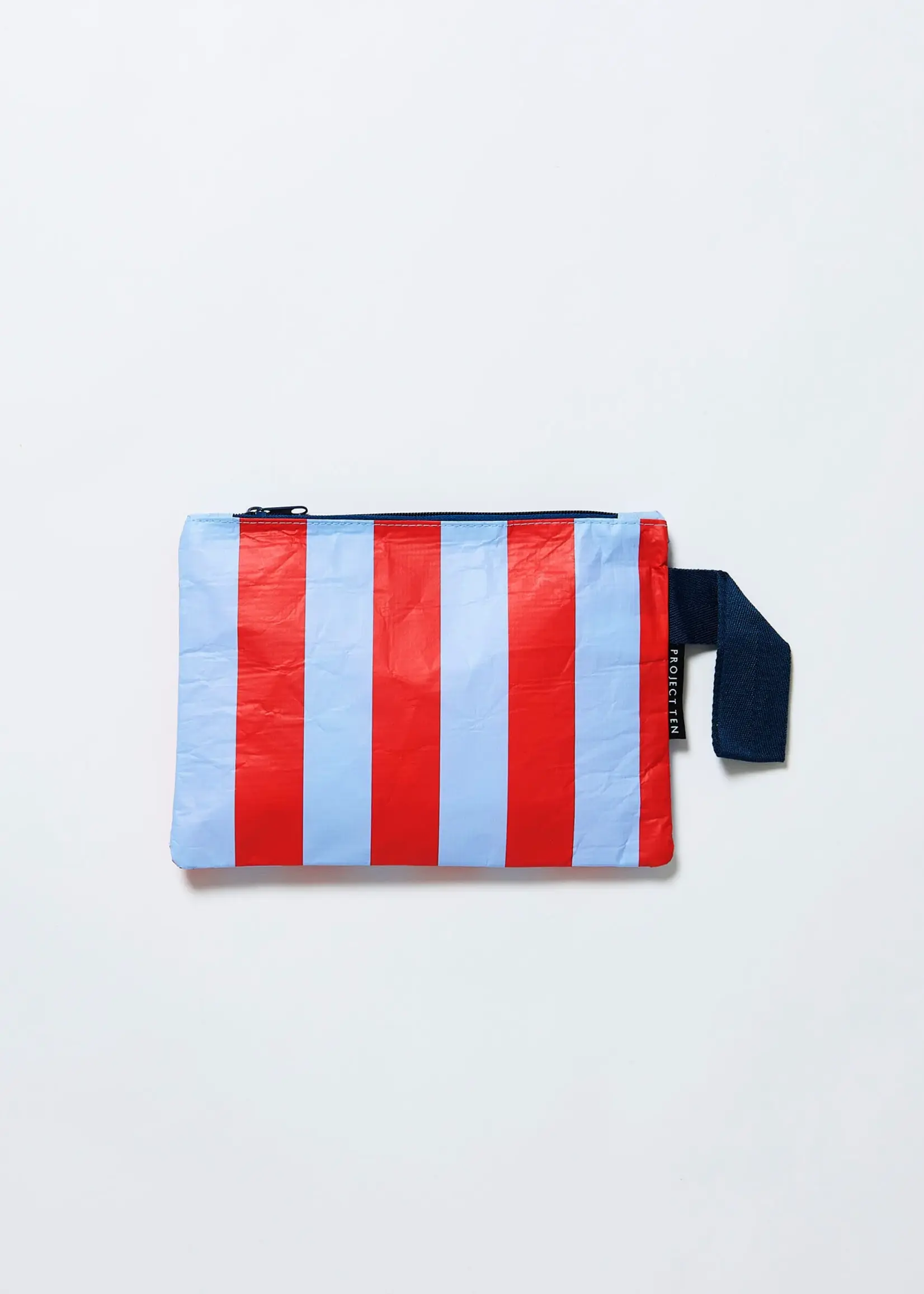 Project Ten Mini Zip Pouch - Red Blue Stripe