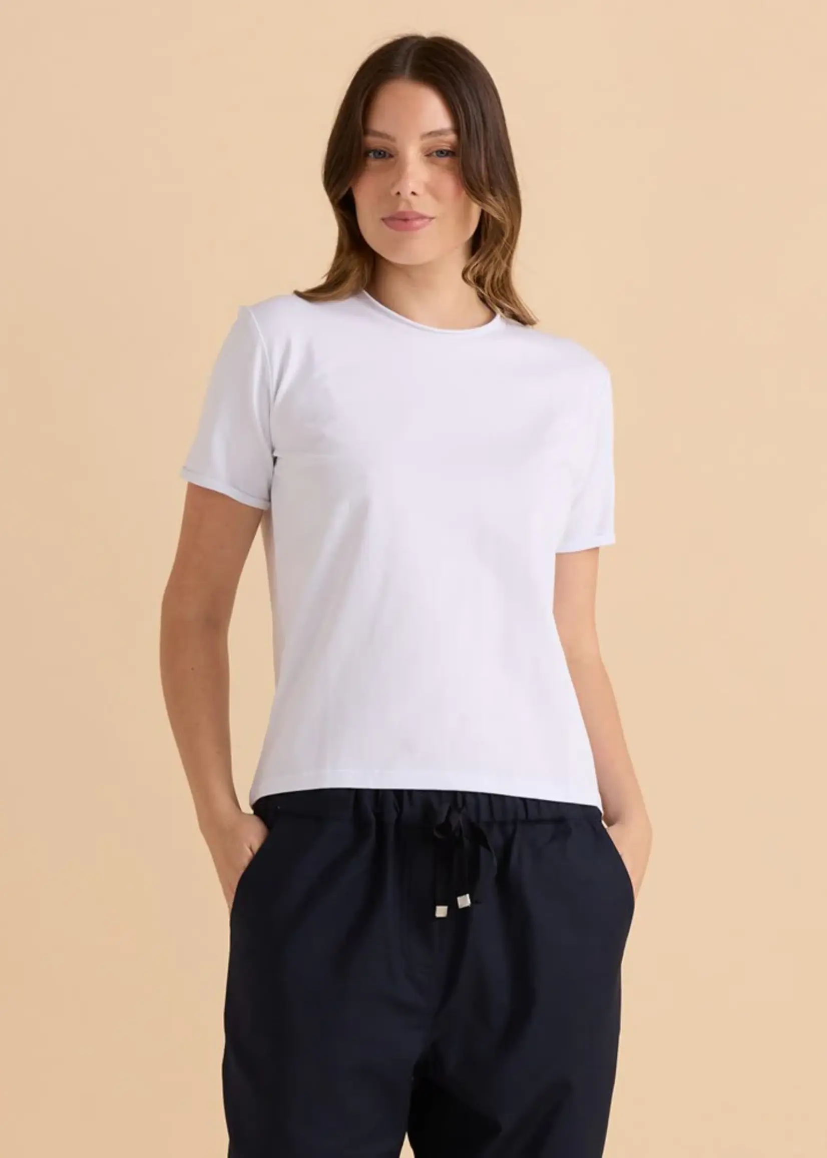 Betty Basic Cotton Slim Fit Tee - White
