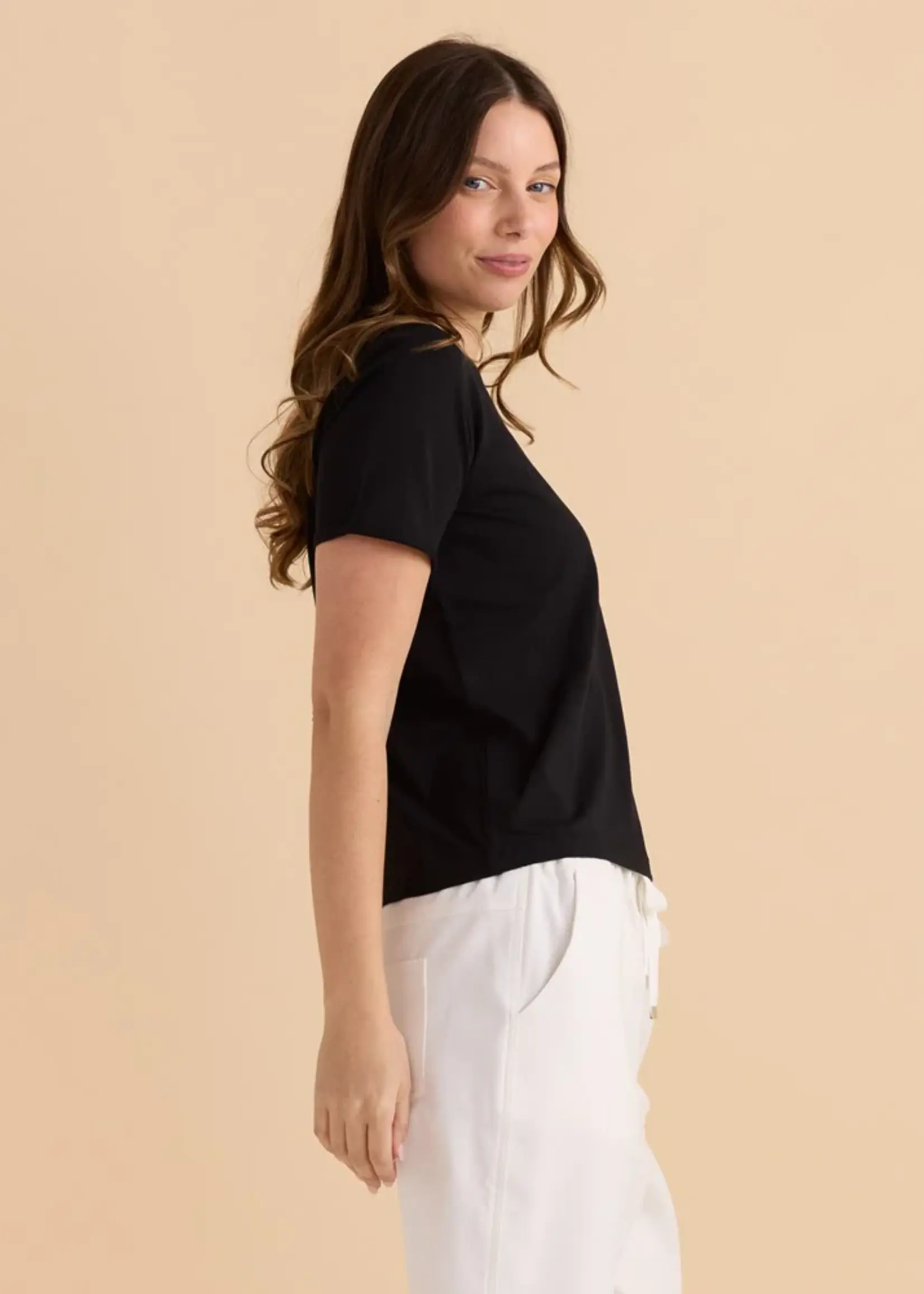 Betty Basic Cotton Slim Fit Tee - Black