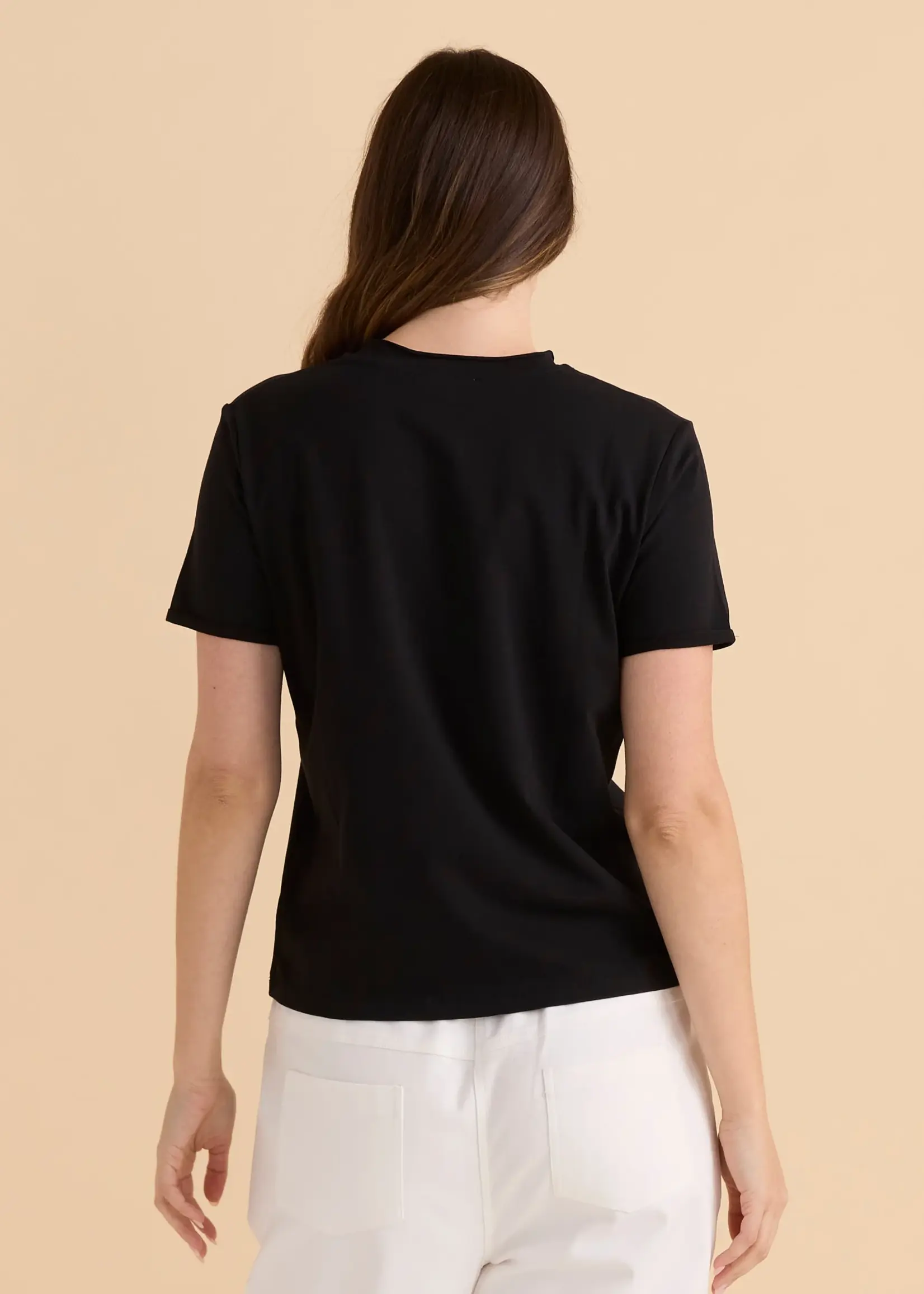 Betty Basic Cotton Slim Fit Tee - Black
