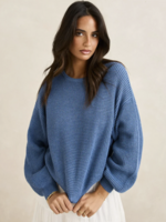 Rhythm Classic Knit Jumper - Steel Blue