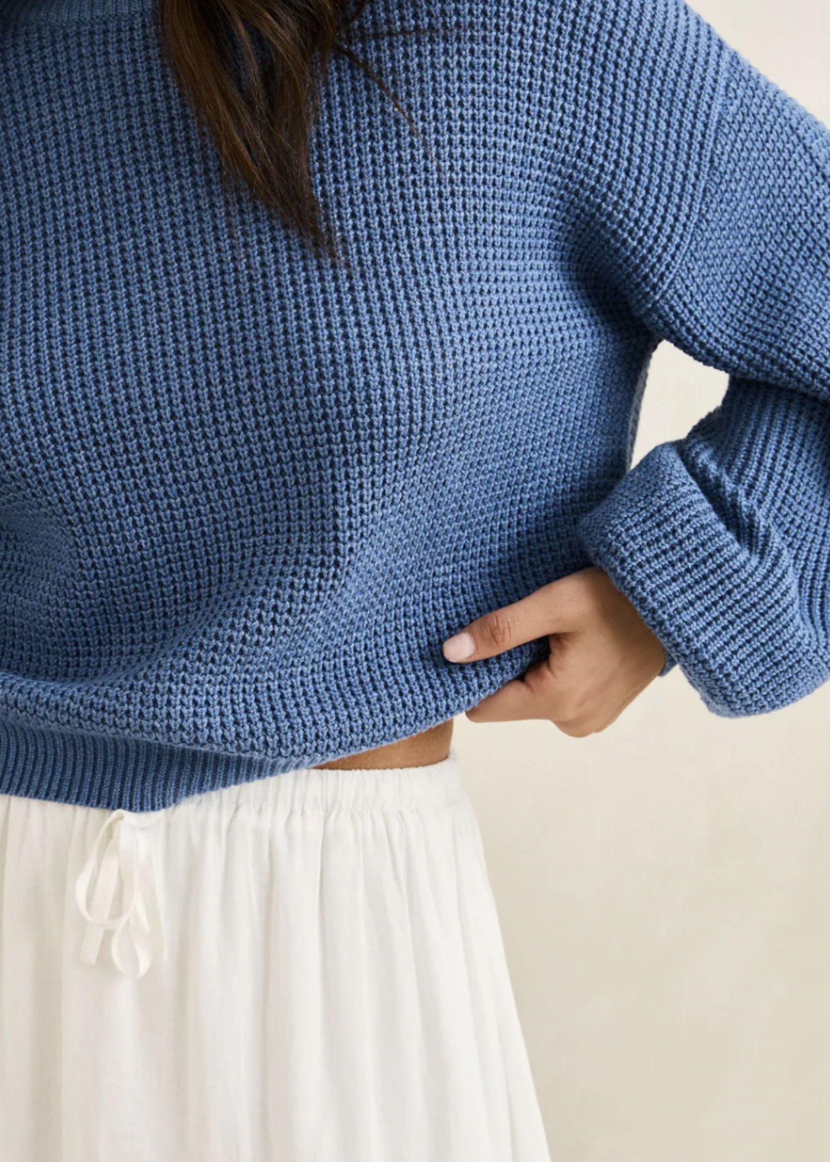 Rhythm Classic Knit Jumper - Steel Blue