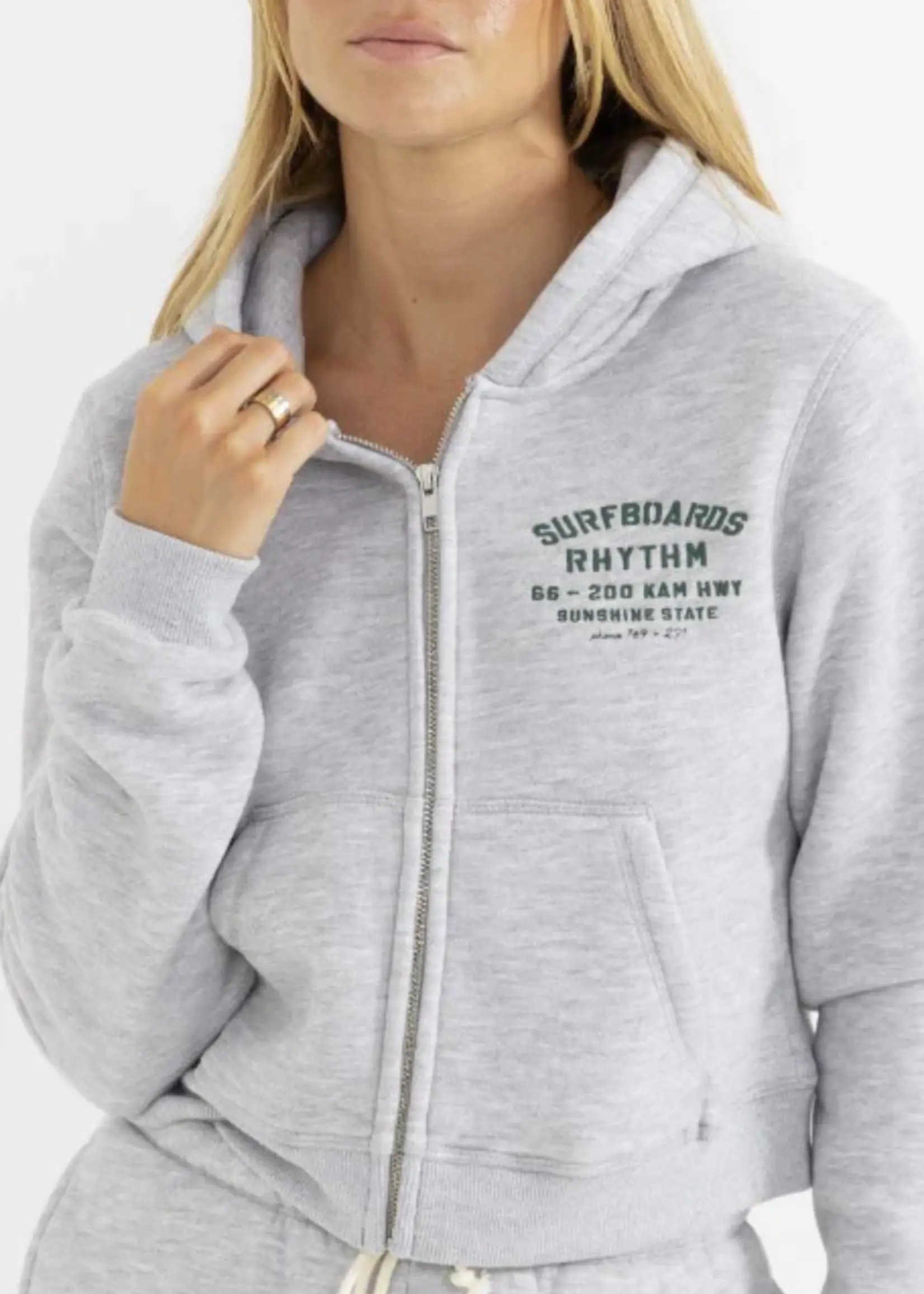 Rhythm Surf Zip Through Fleece - Grey