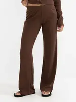 Rhythm Jessie Wide Leg Leisure Pant - Chocolate