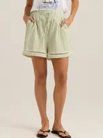 Sass Nerida Trim Short - Olive Cream Stripe