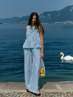 Aziza Pant - Blue/White Stripe