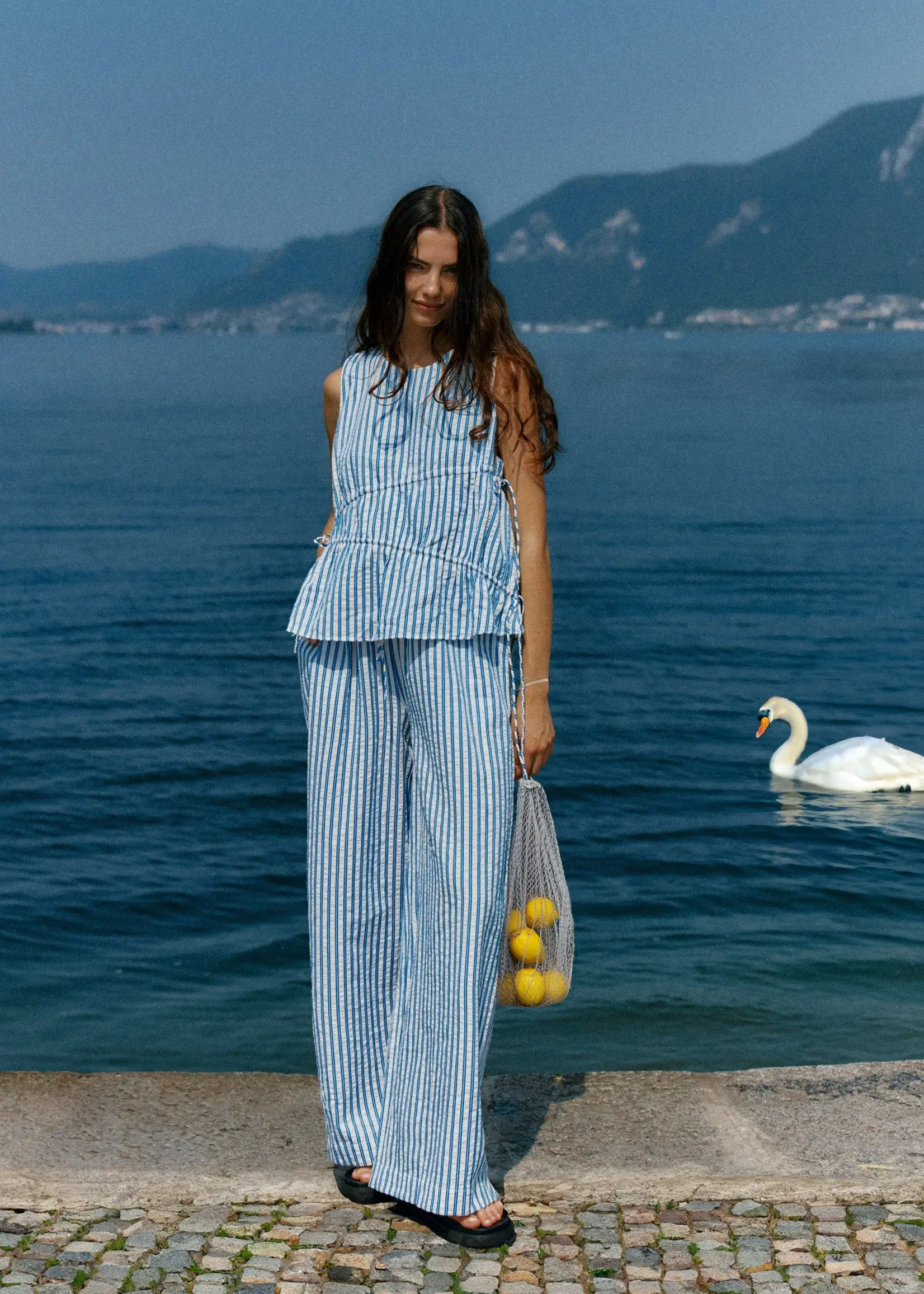 Sass Aziza Pant - Blue/White Stripe
