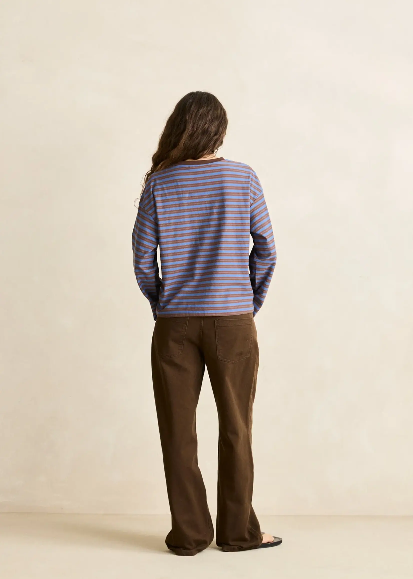 Rhythm Porto Stripe Long Sleeve - Cafe