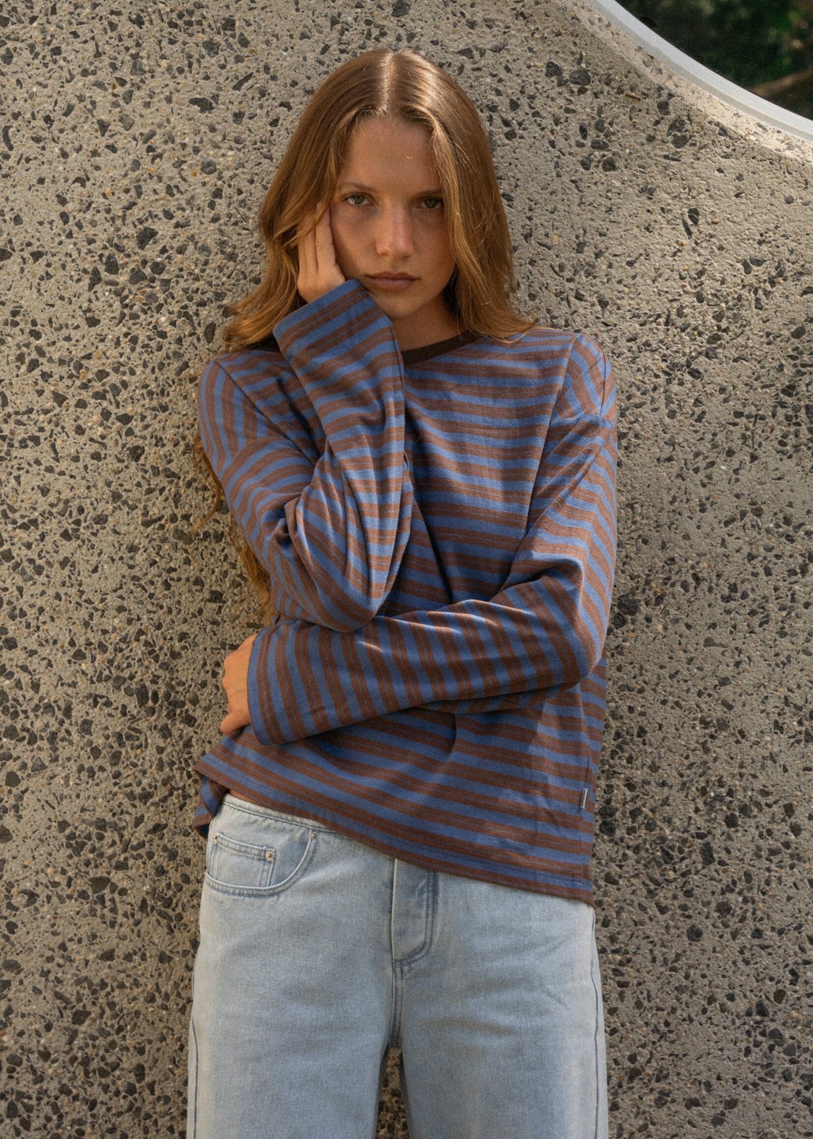 Rhythm Porto Stripe Long Sleeve - Cafe