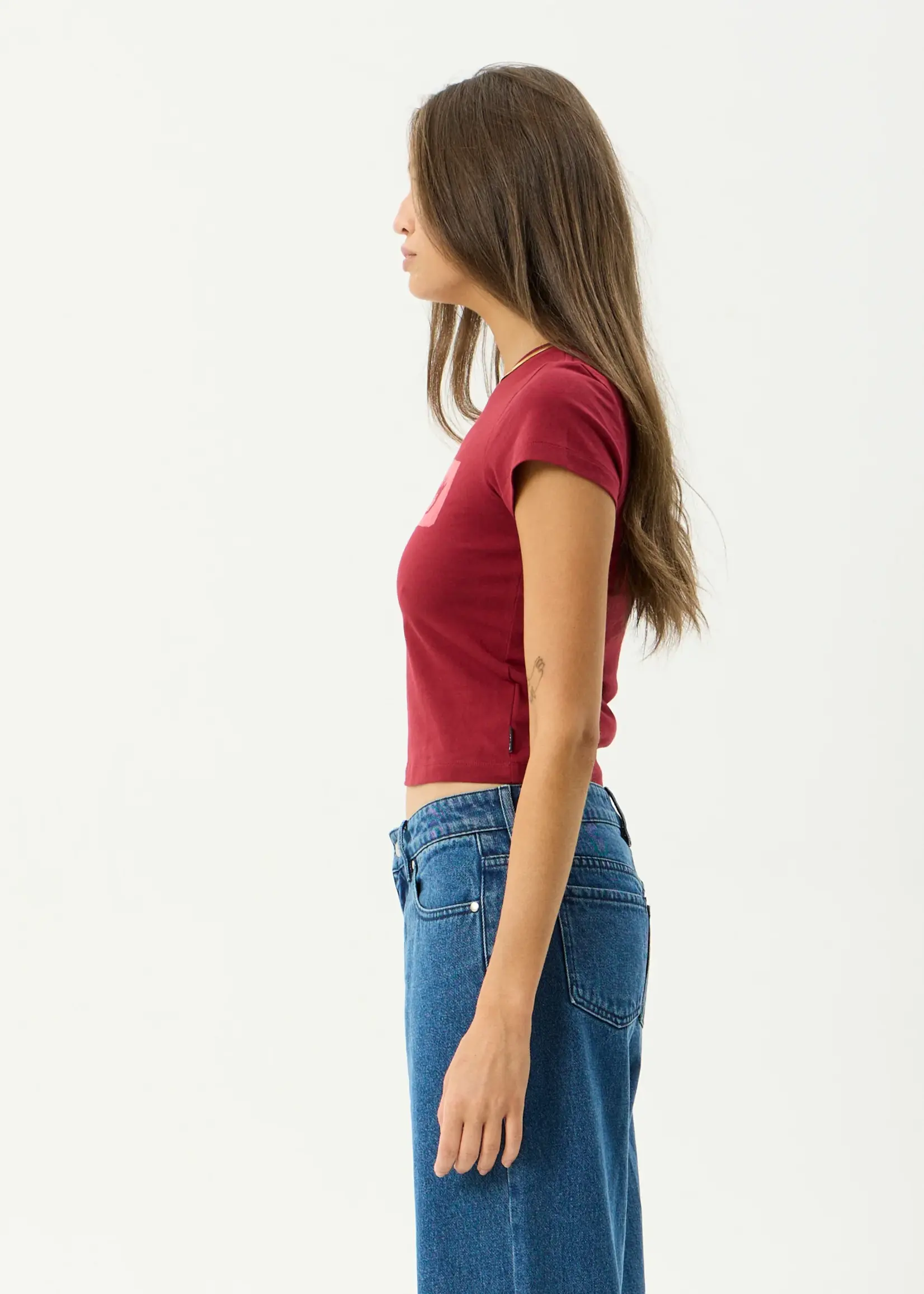 Afends Zephyr Baby Tee - Burgundy