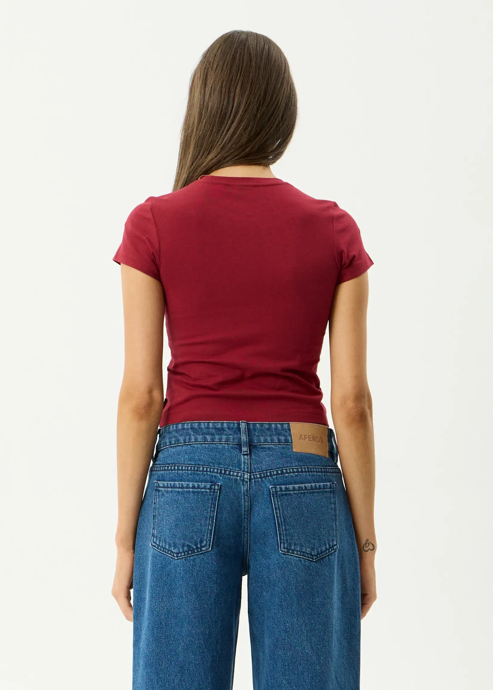 Afends Zephyr Baby Tee - Burgundy