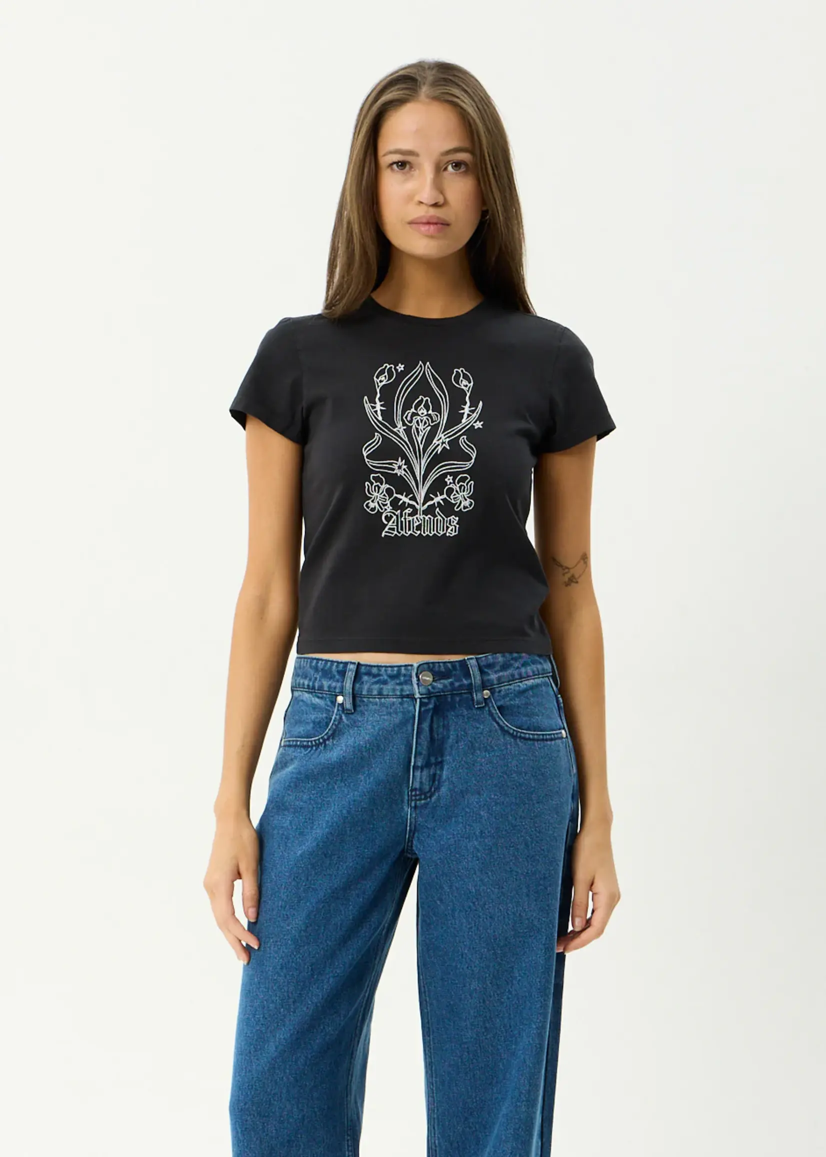 Afends Good Nature Baby Tee - Stone Black