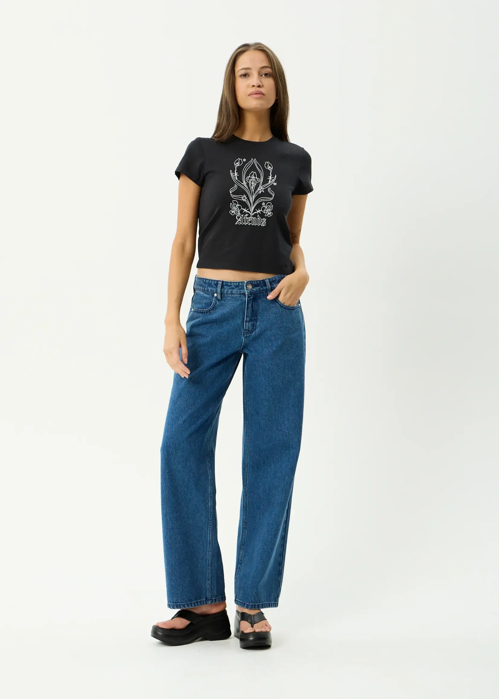 Afends Good Nature Baby Tee - Stone Black