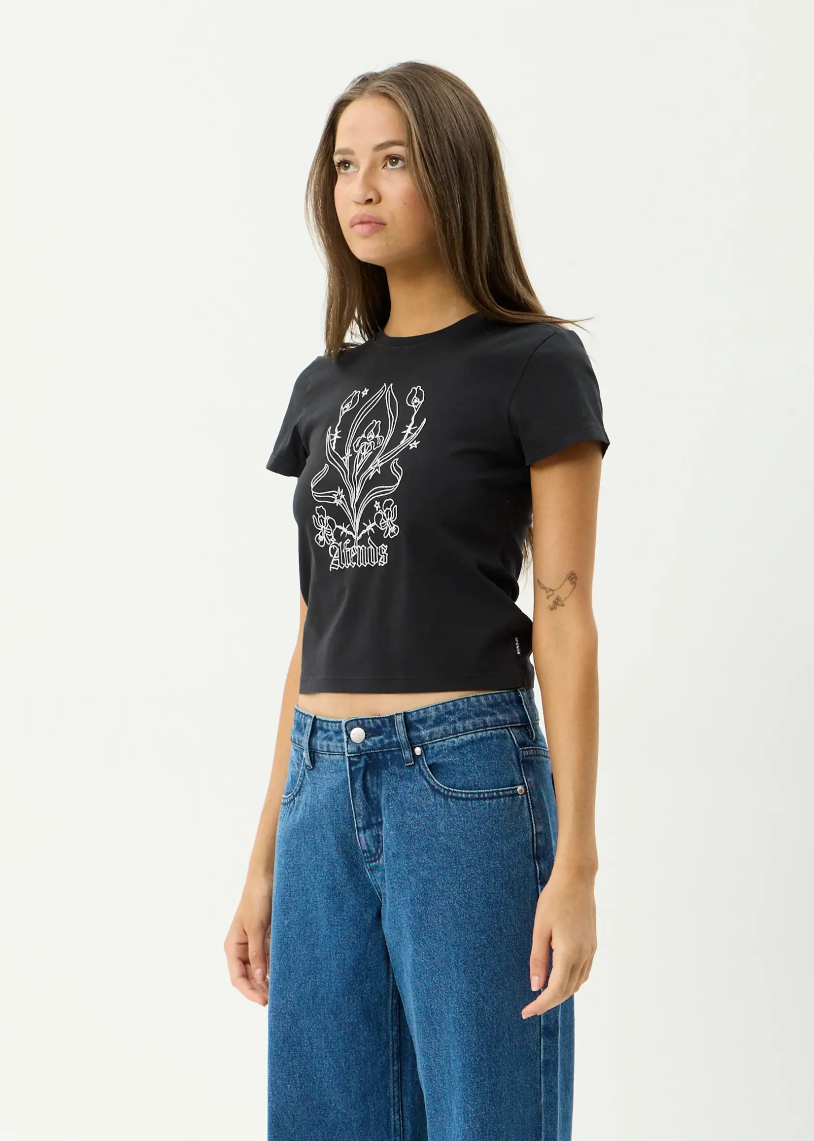 Afends Good Nature Baby Tee - Stone Black