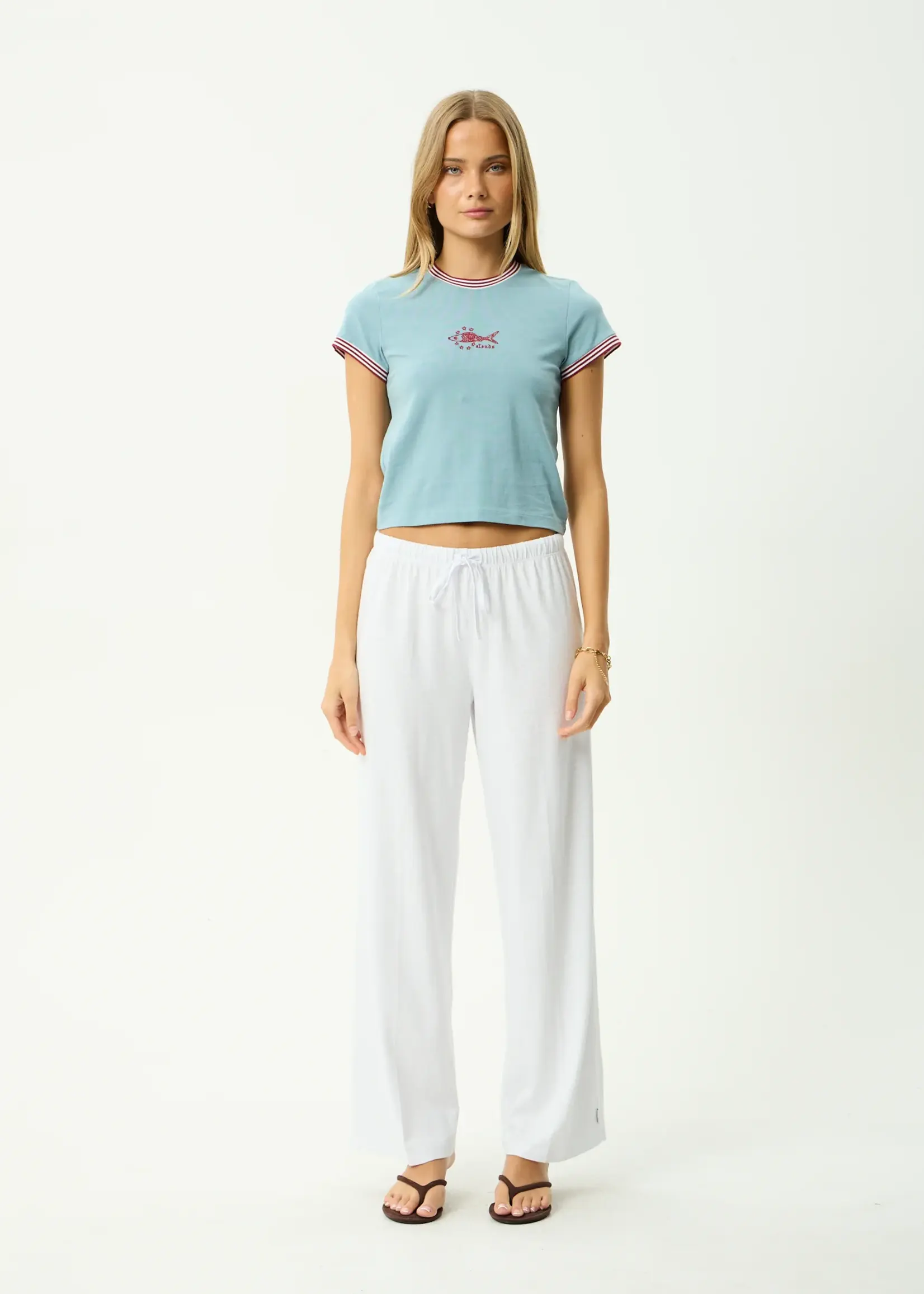 Afends Plenty Baby Tee - Overcast