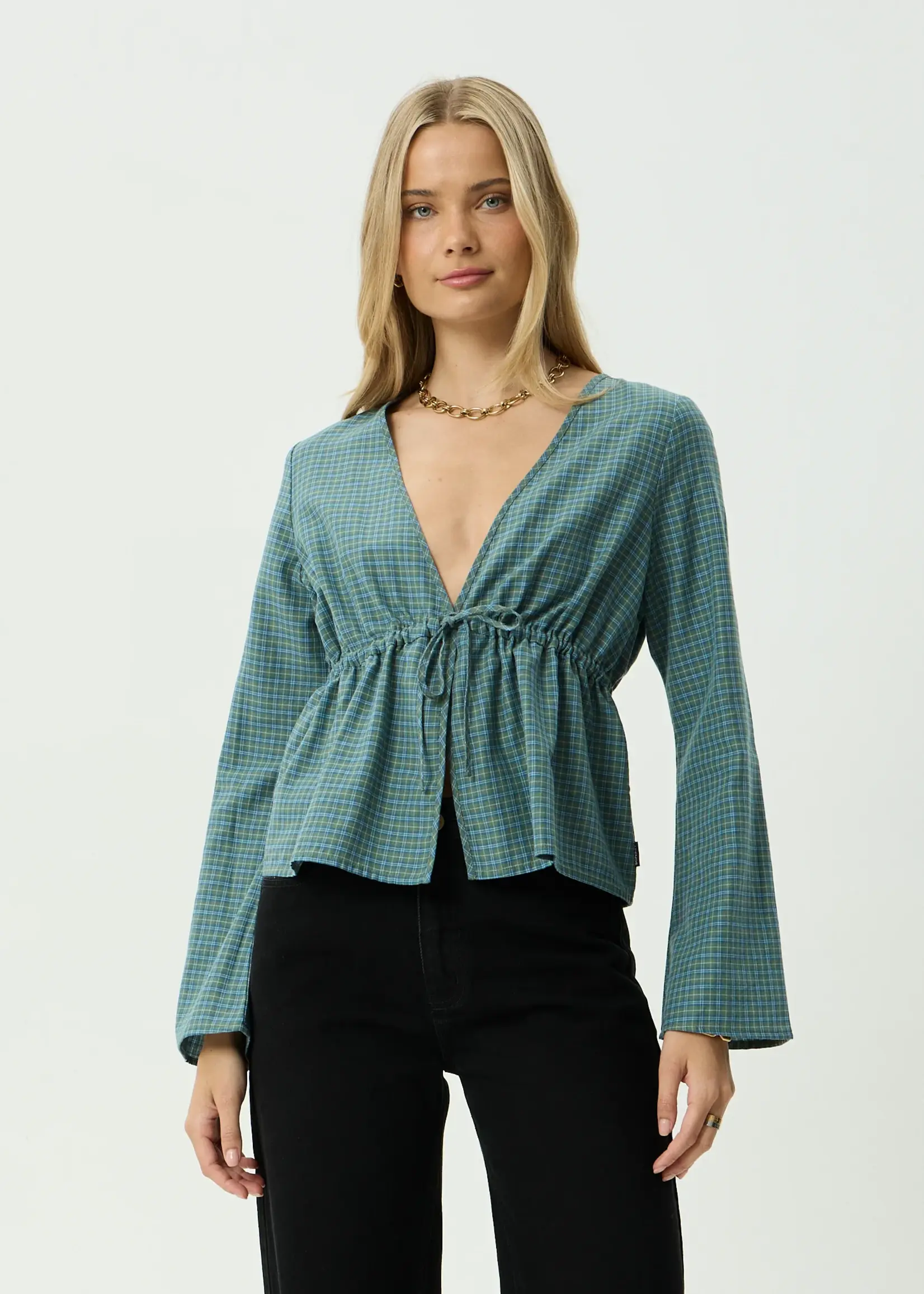 Afends Voyager Tie Top - Deep Olive