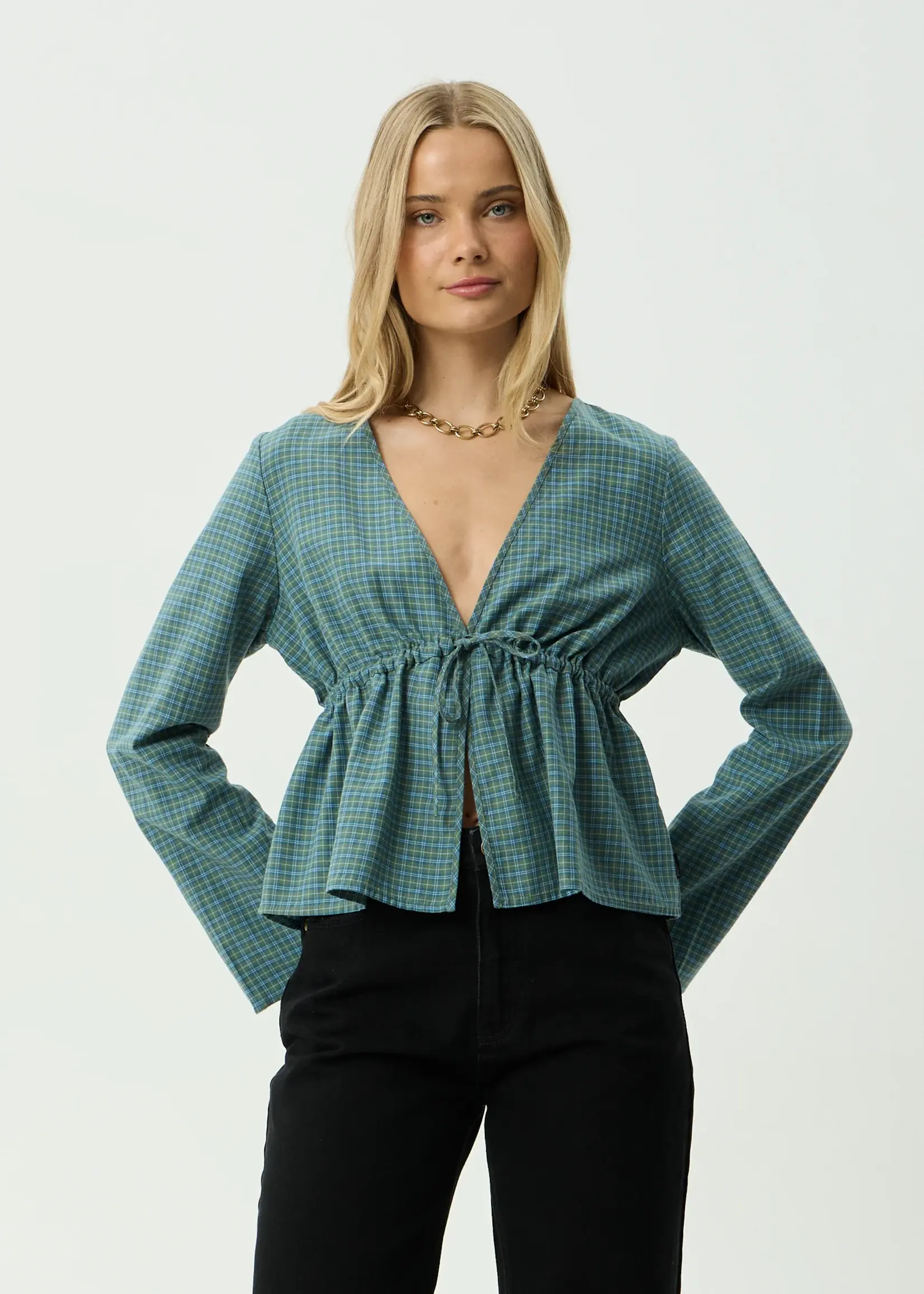 Afends Voyager Tie Top - Deep Olive