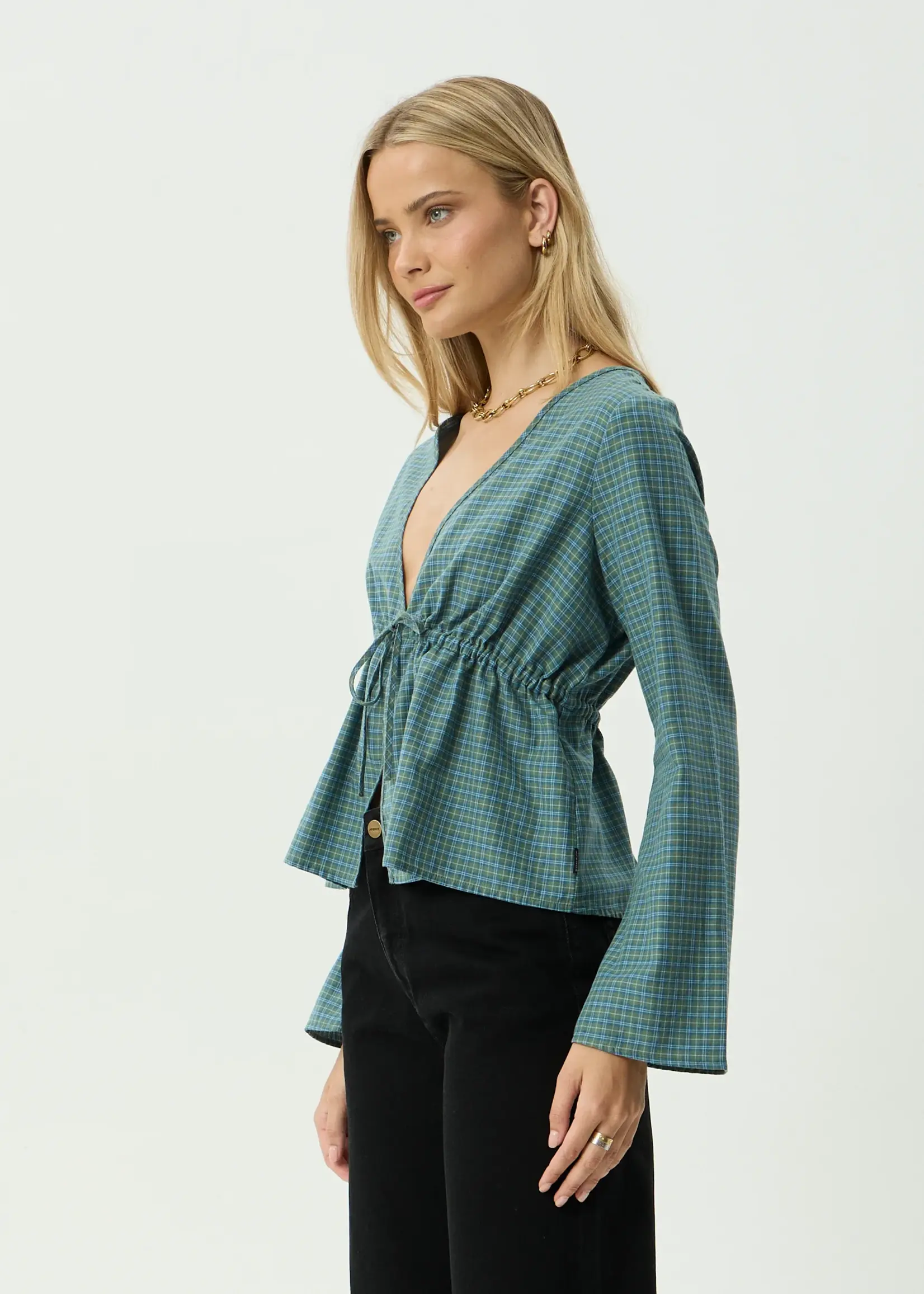 Afends Voyager Tie Top - Deep Olive