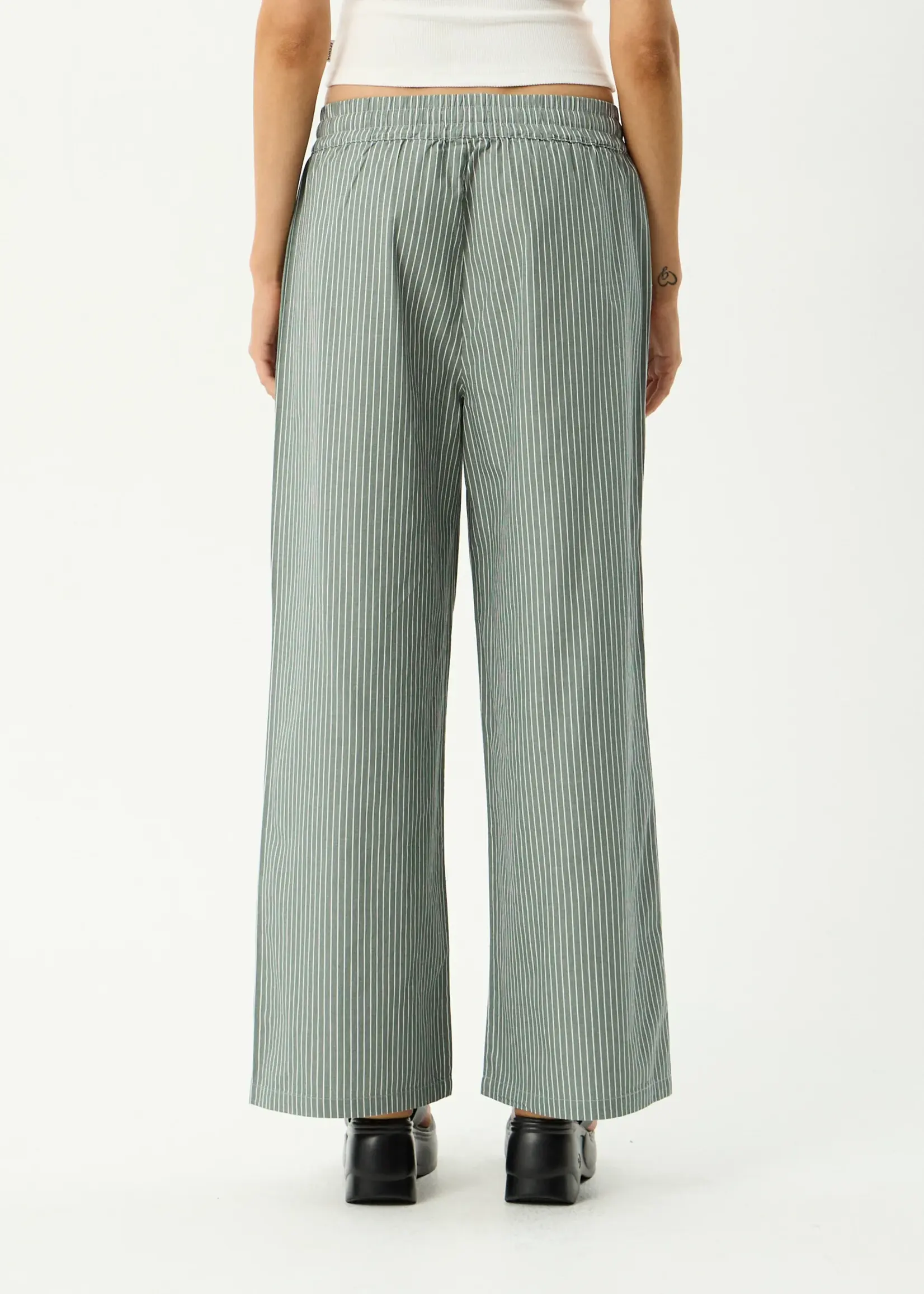 Pinned Wide Leg Pant - Sycamore Stripe