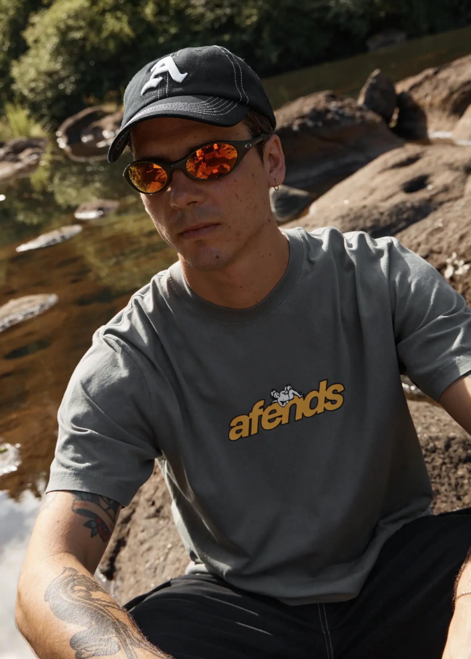 Afends Ayy Six Panel Cap - Black