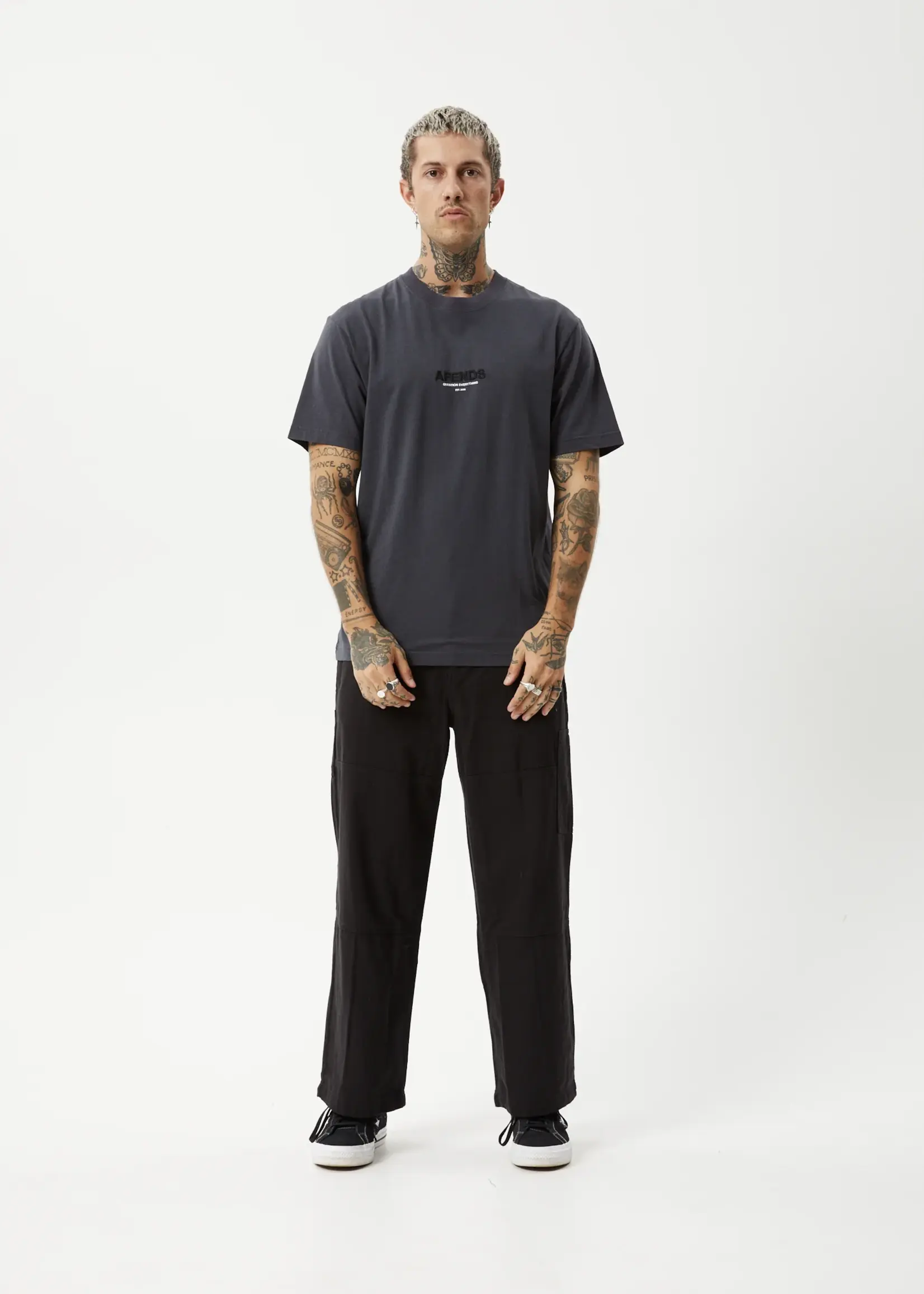 Afends Vinyl Retro Tee - Charcoal
