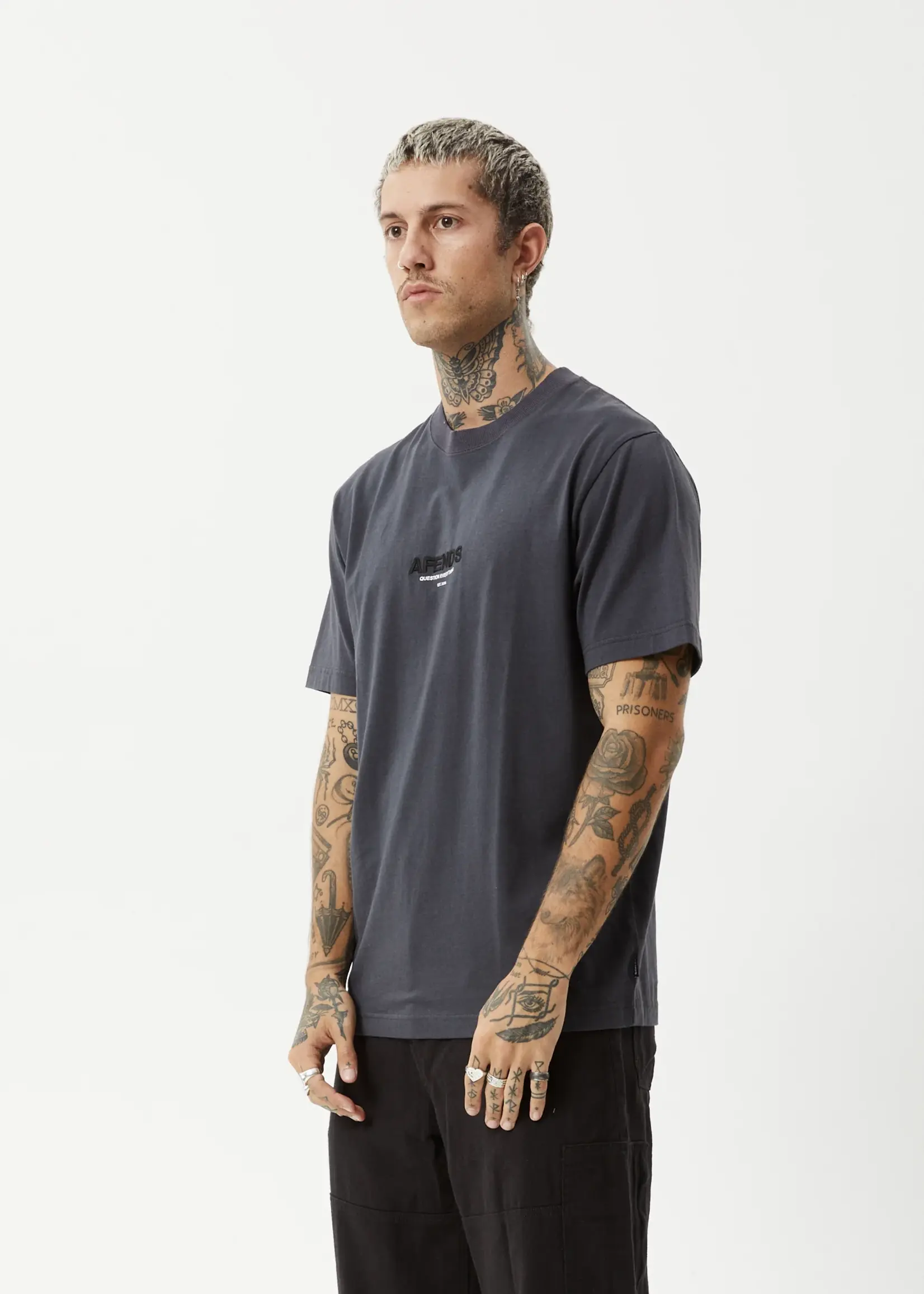 Afends Vinyl Retro Tee - Charcoal